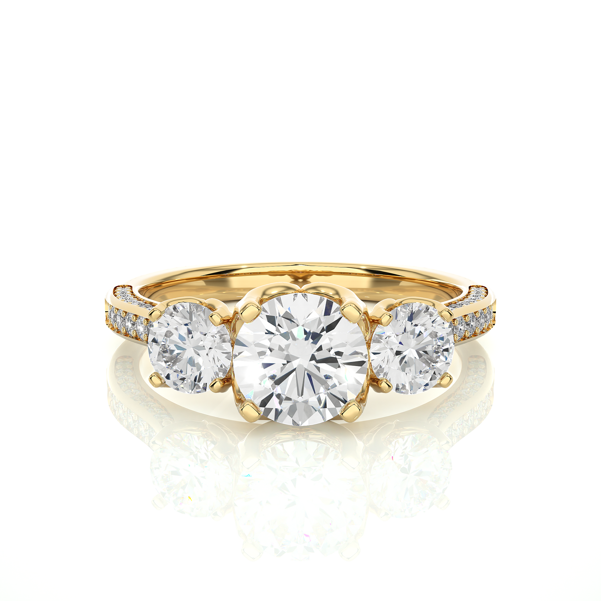 Round-Cut Lab-grown Diamond Ring in 10K White Gold