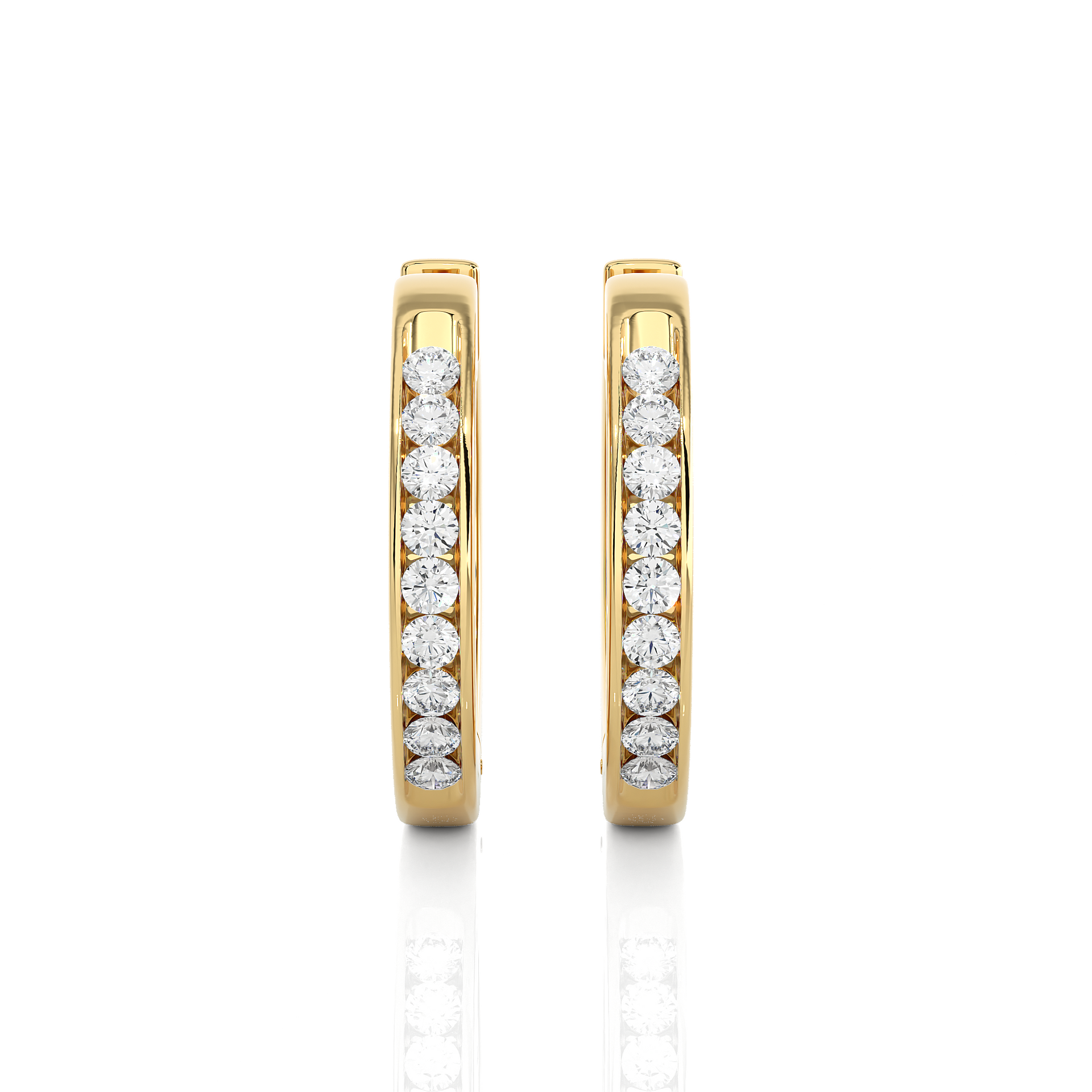 Lab-grown Diamond Hoop Earrings in 10K White Gold