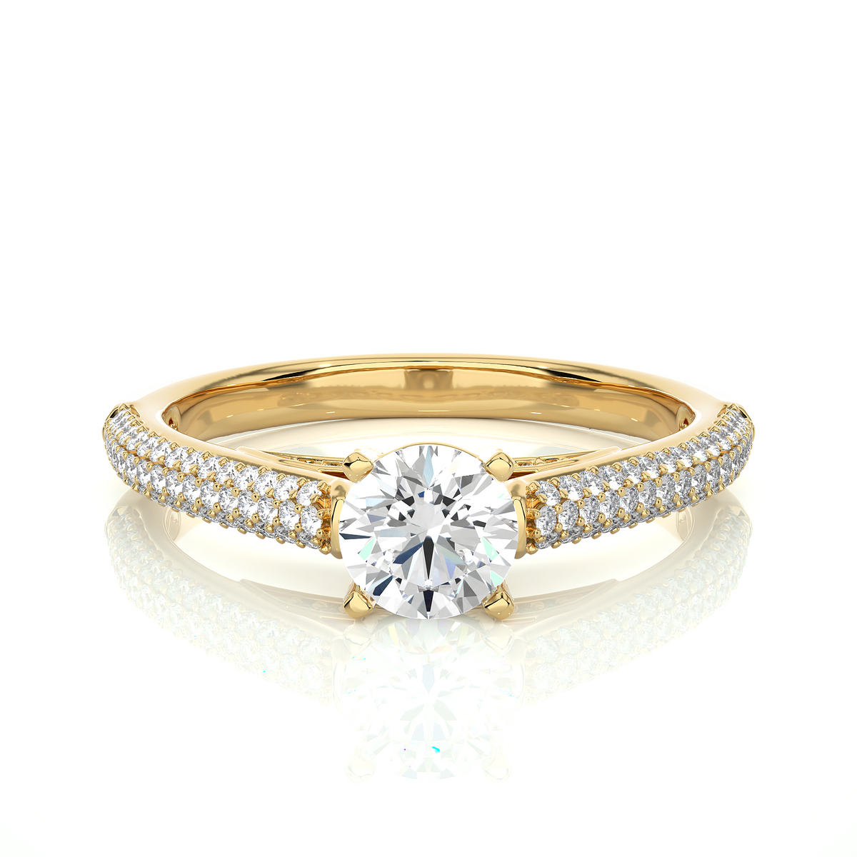 Round-Cut Lab-grown Diamond Ring in 10K White Gold