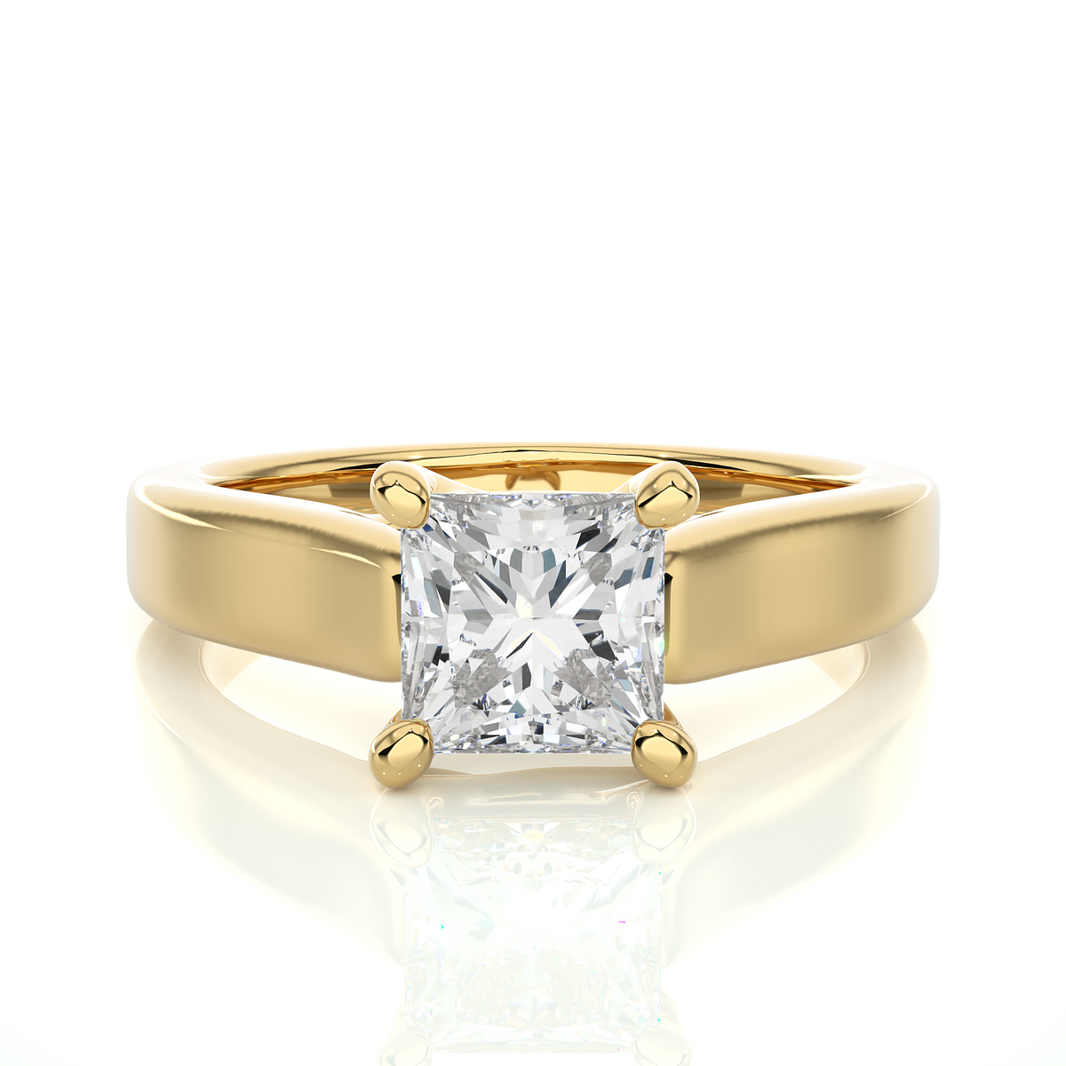 Princess-Cut Lab-grown Diamond Solitaire Ring in 10K White Gold