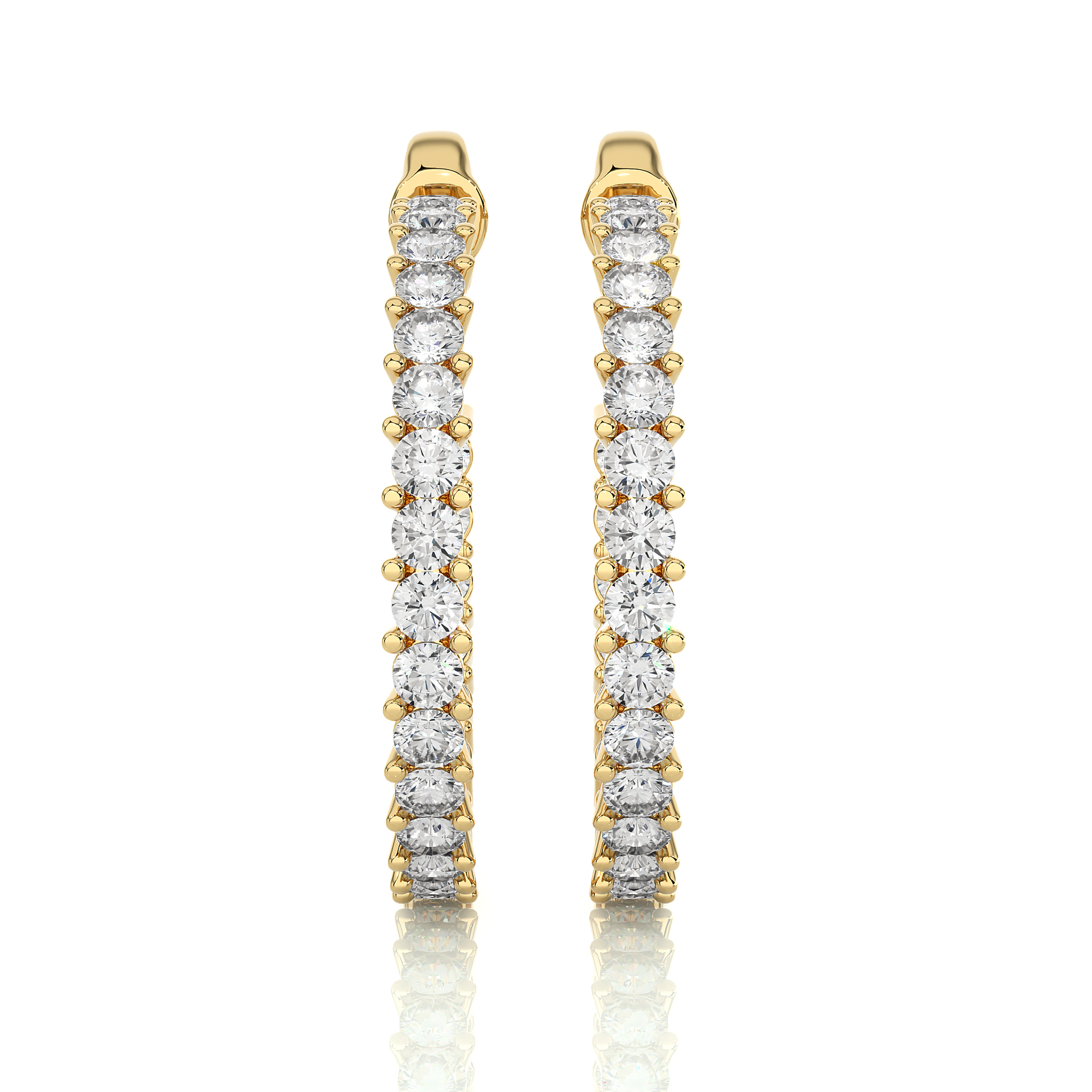 Lab-grown Diamond Hoop Earrings in 10K White Gold