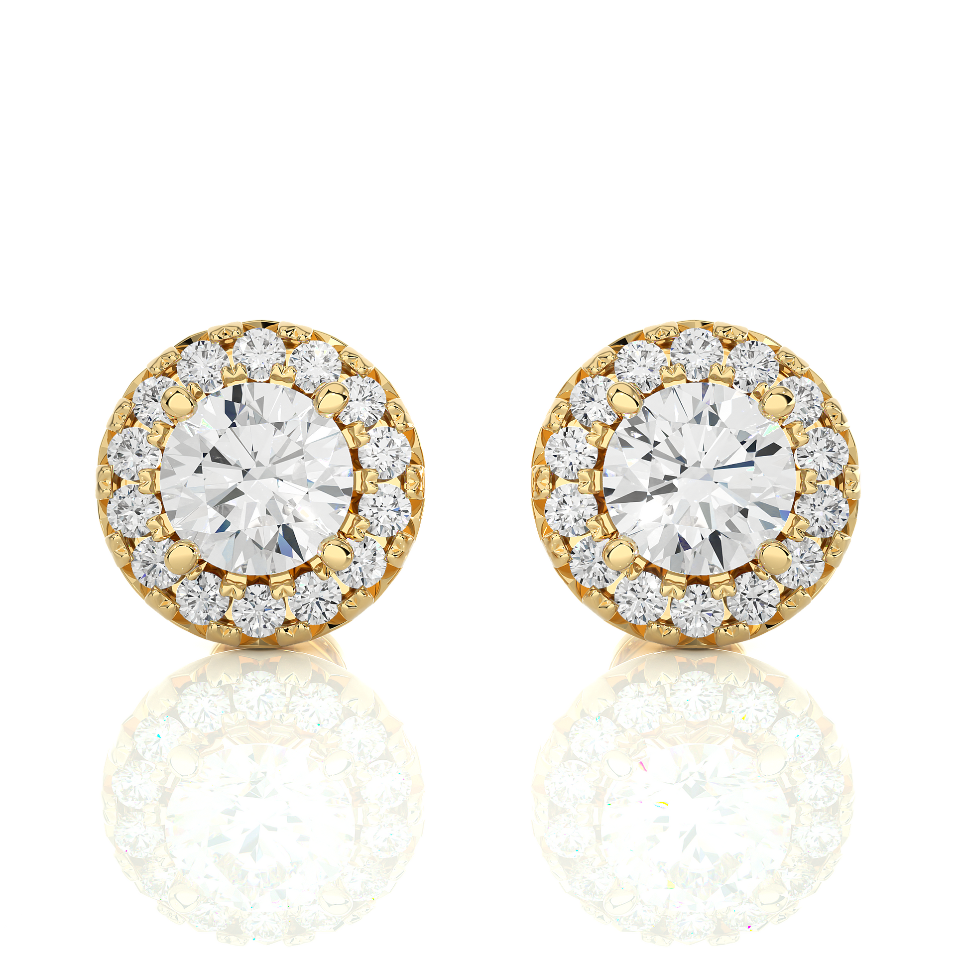 Lab-grown Diamond Halo Earrings in 10K White Gold