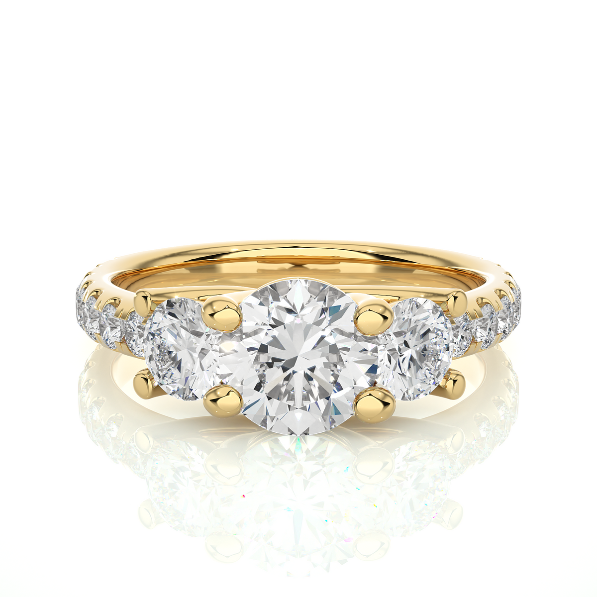 Round-Cut Lab-grown Diamond Ring in 10K White Gold