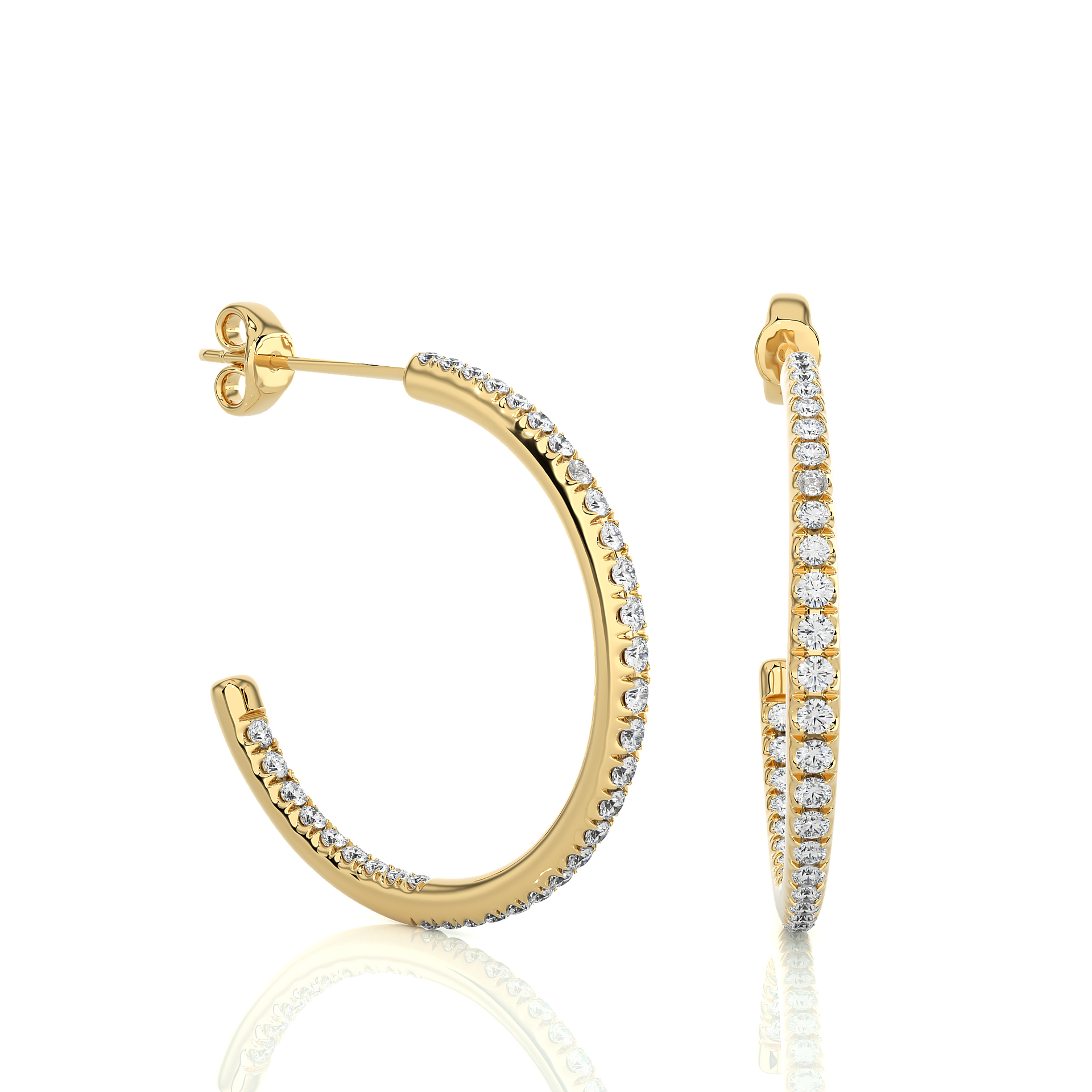 Lab-grown Diamond Huggie Earrings in 14K Gold