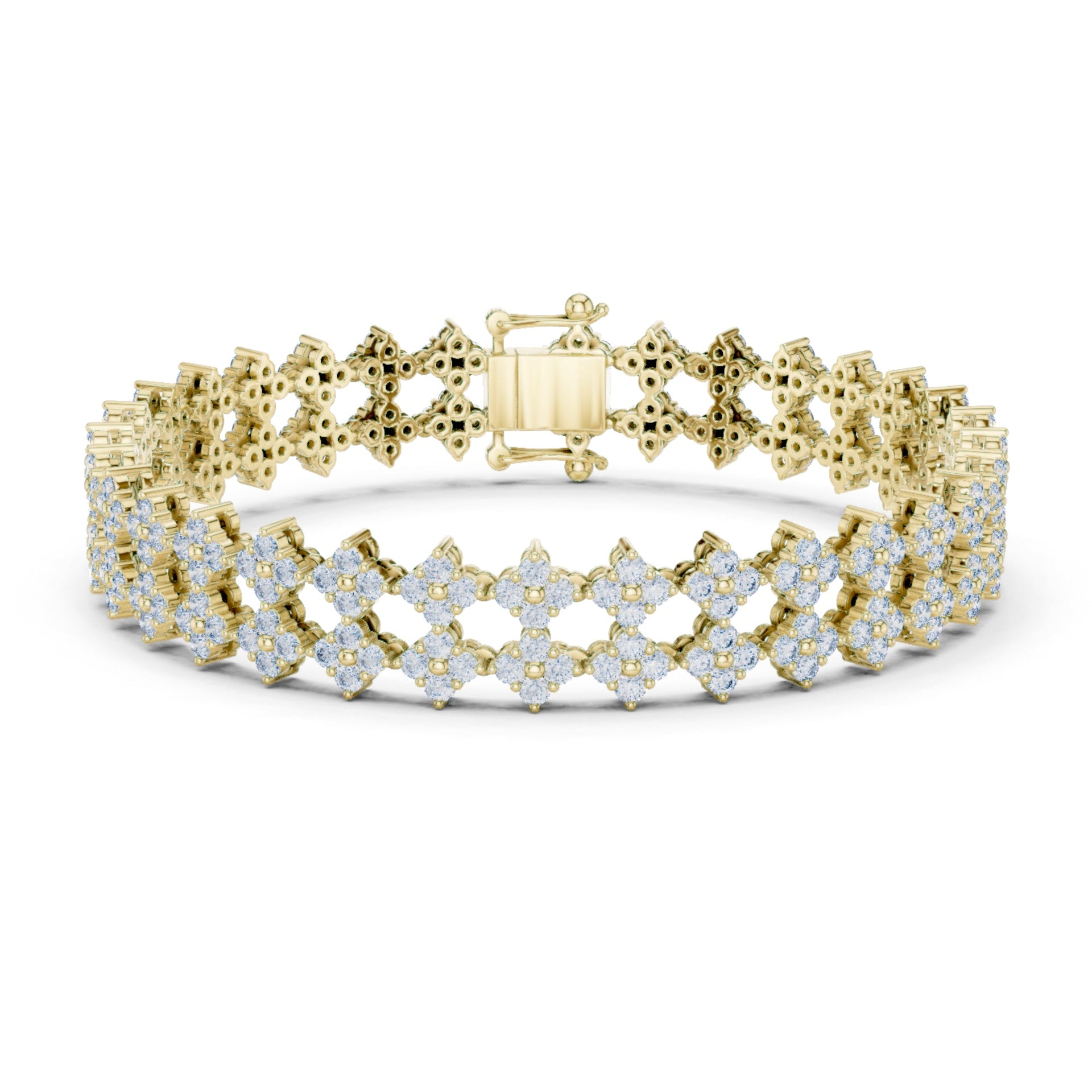 24.36Ct Round-Cut Lab-grown and Labgrown Diamond Vintage Bracelet in 10K White Gold
