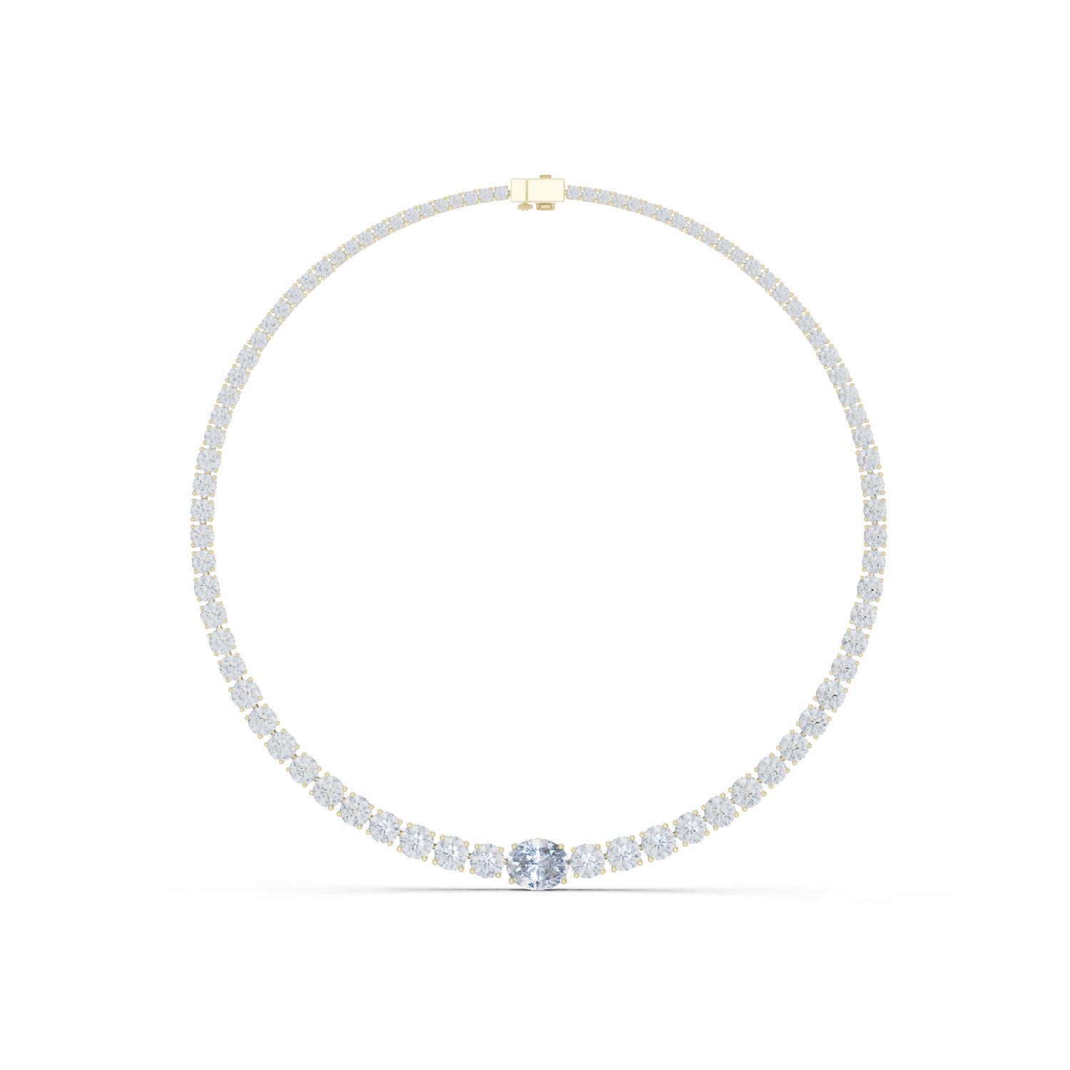 6.09Ct Emerald-Cut Lab-grown Diamond Necklace in 10K Yellow Gold