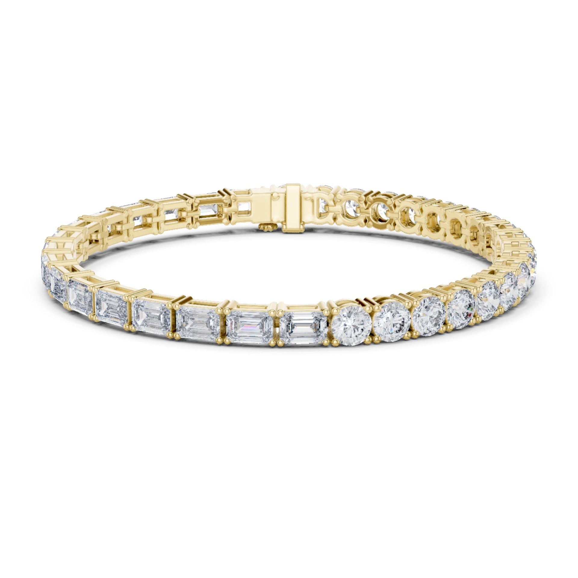 1.80Ct Round-Cut Lab-grown Diamond Tennis Bracelet in 10K Yellow Gold