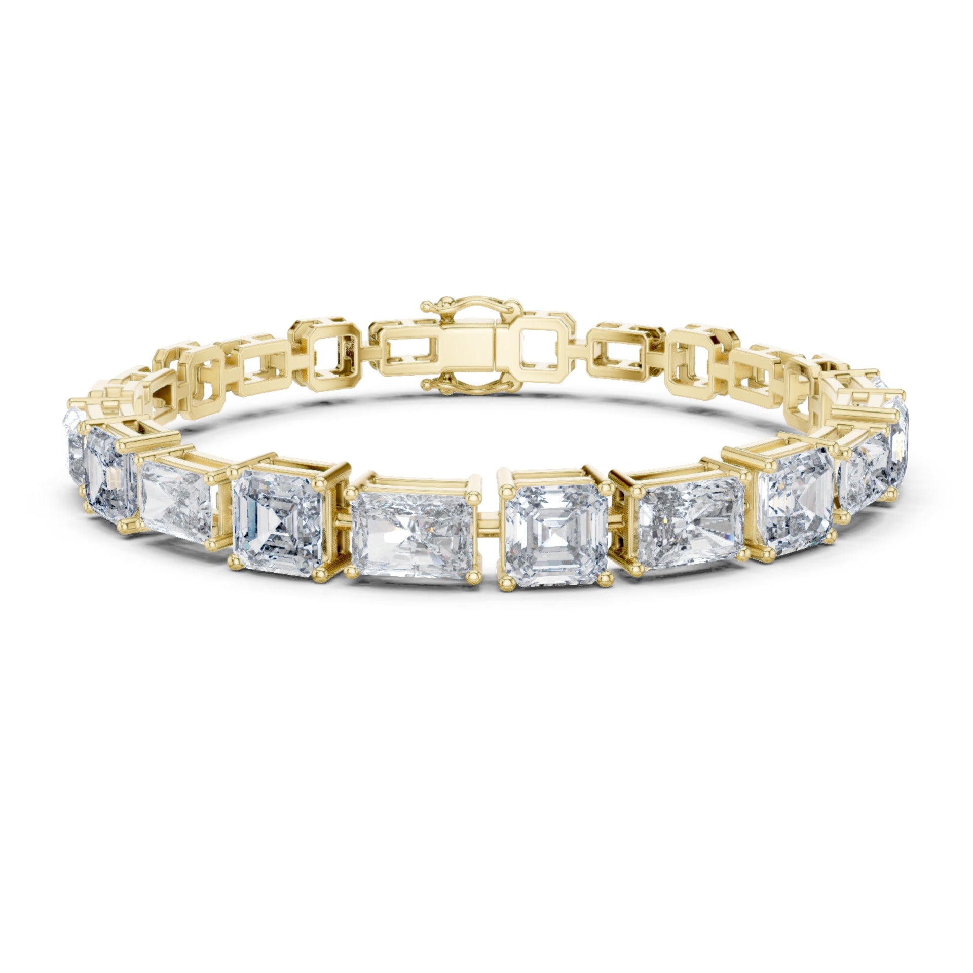 24.36Ct Round-Cut Lab-grown Diamond Vintage Bracelet in 10K Yellow Gold