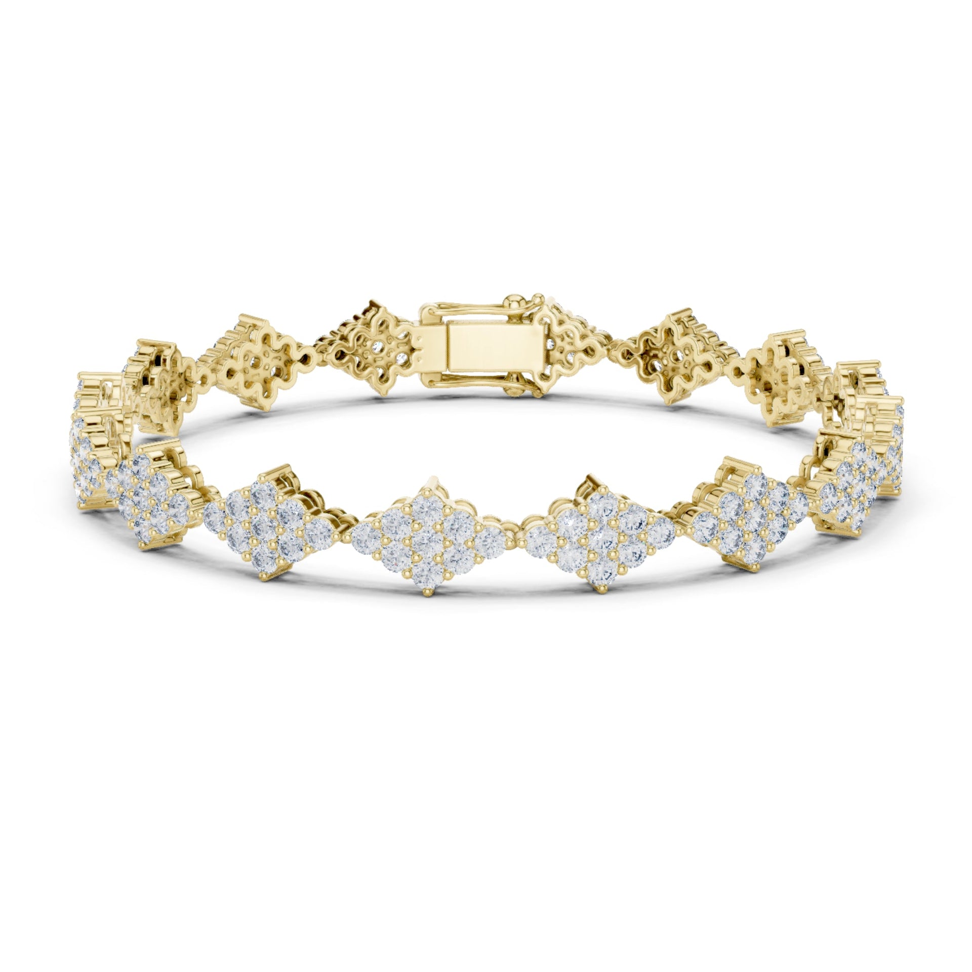 12.1Ct Oval-Cut Lab-grown Diamond Vintage Bracelet in 10K Yellow Gold