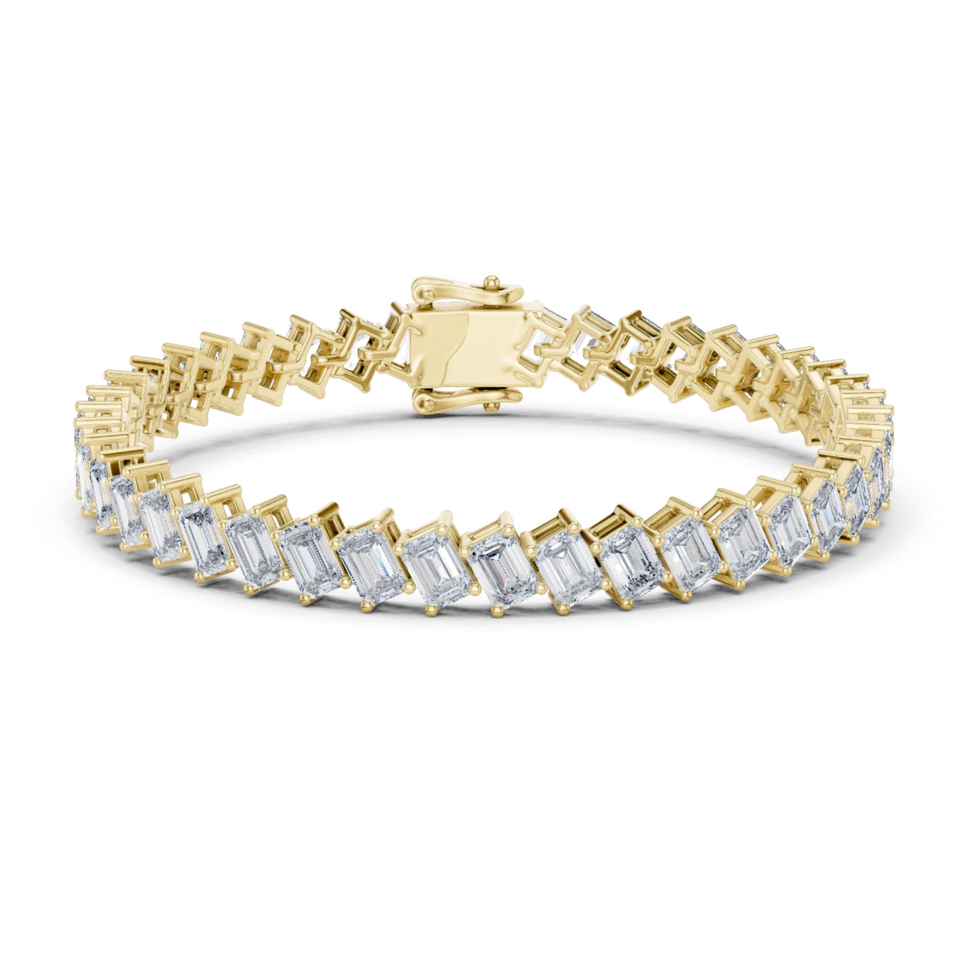 3.08Ct Round-Cut Lab-grown Diamond Vintage Bracelet in 10K Yellow Gold