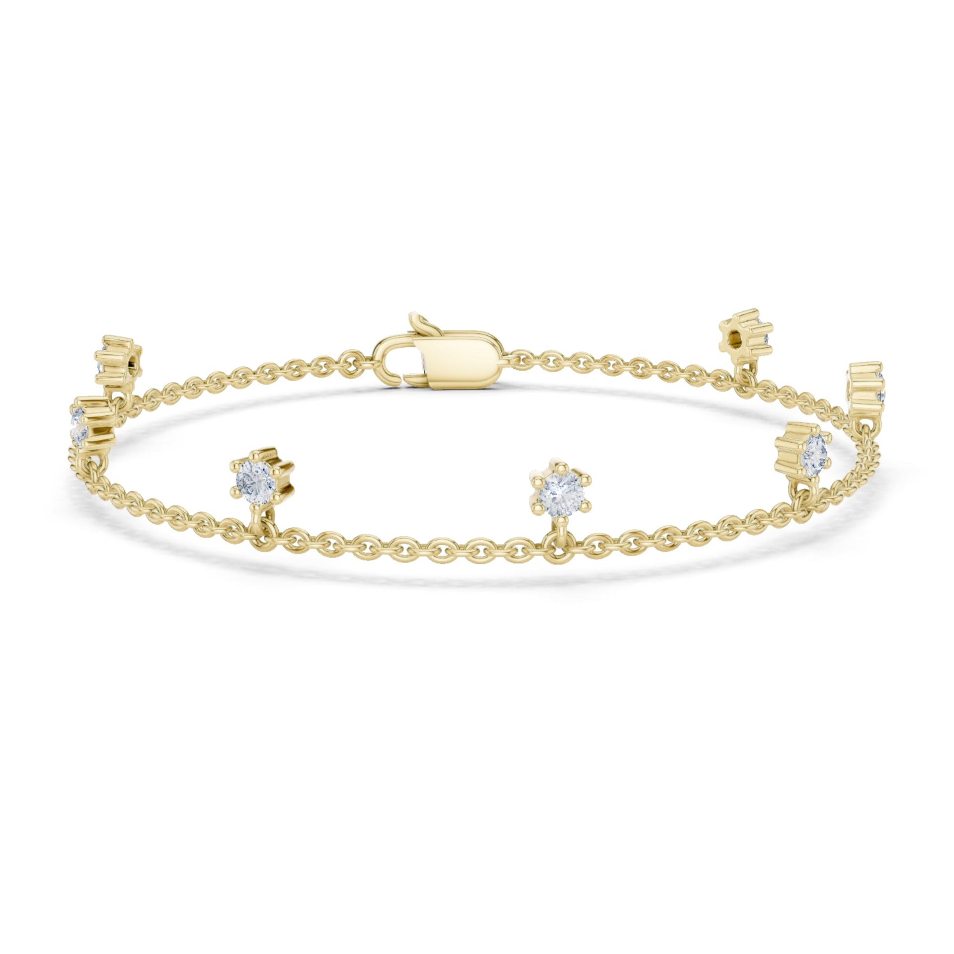 5.17Ct Round-Cut Lab-grown Diamond Tennis Bracelet in 10K Yellow Gold