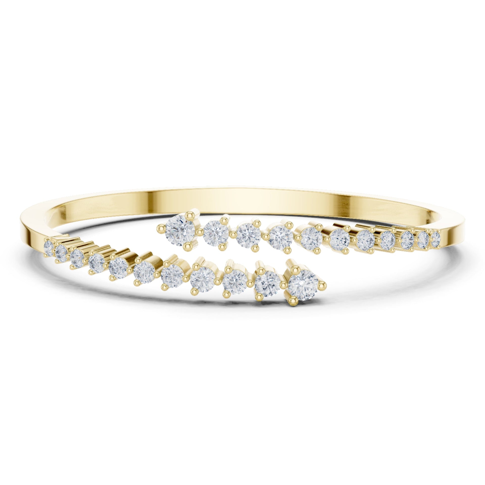 Round-Cut Lab-grown Diamond Cluster Bracelet in 10K Yellow Gold