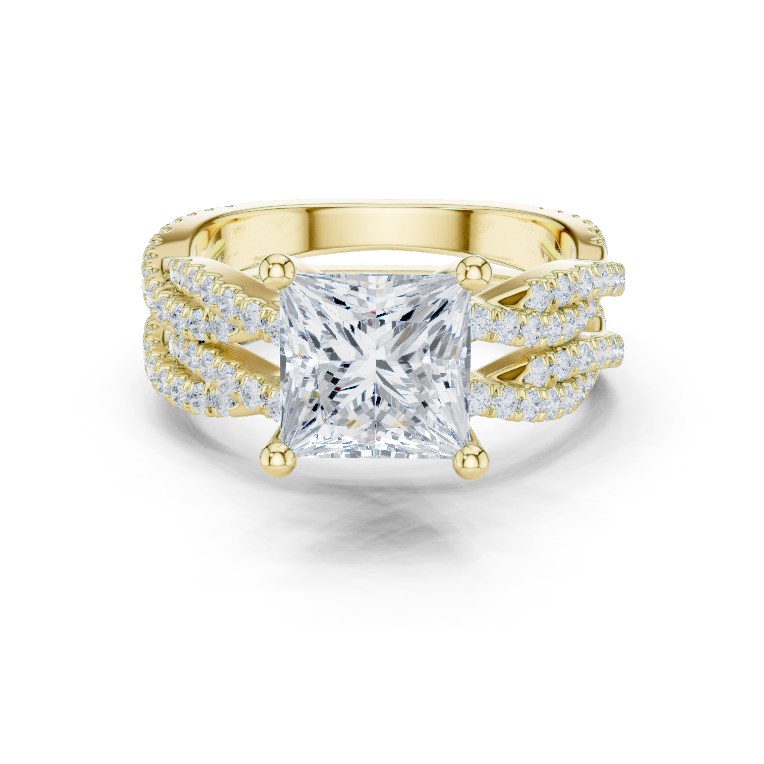 Pear-Cut Lab-grown Diamond Halo Ring in 10K Yellow Gold