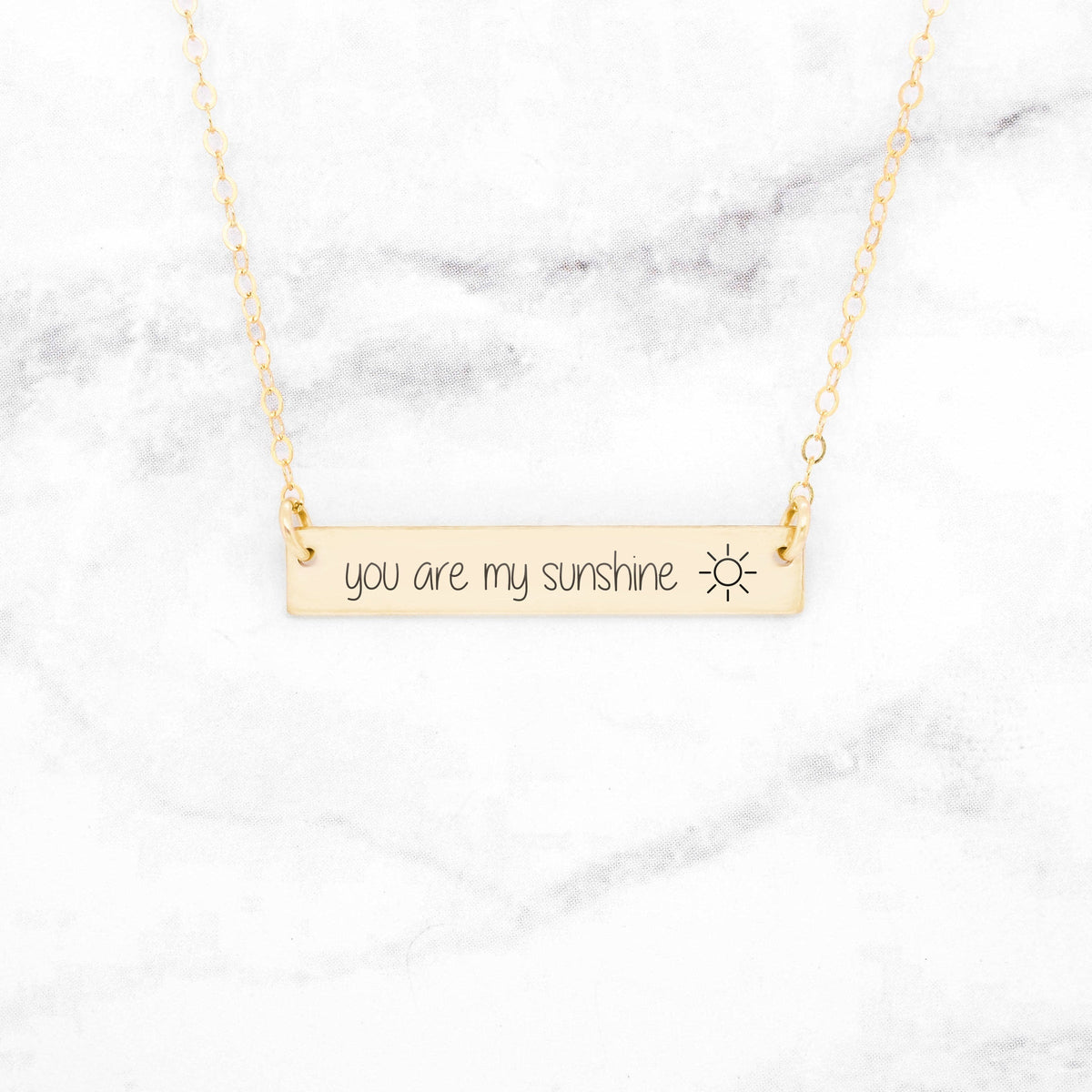 You Are My Sunshine Necklace - Gold Bar Necklace