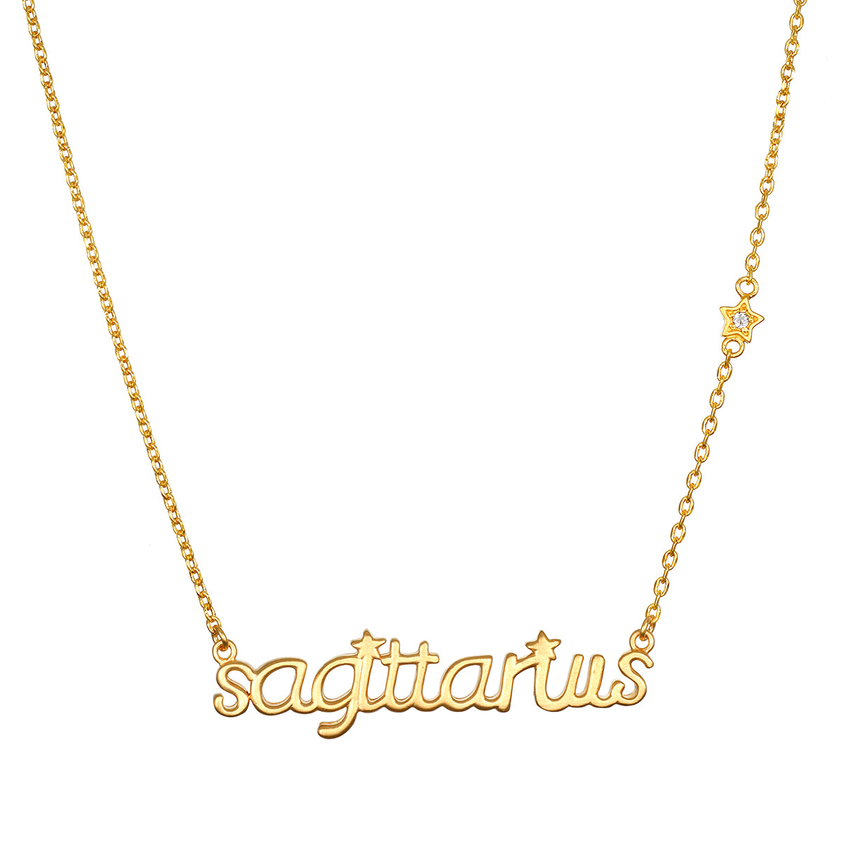 Sagittarius Freedom Zodiac Script Necklace