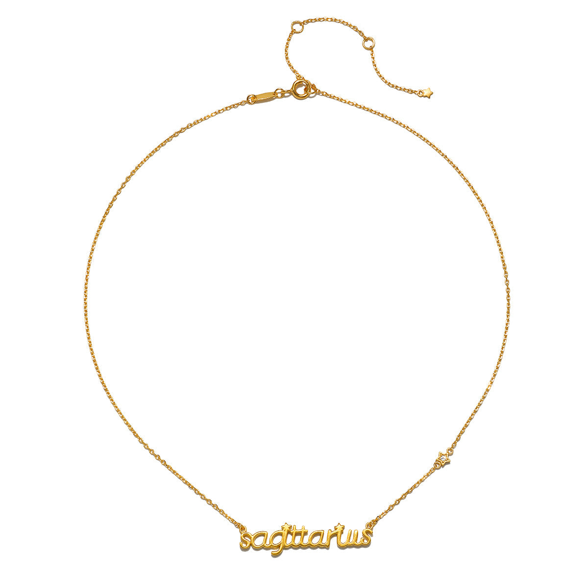 Sagittarius Freedom Zodiac Script Necklace
