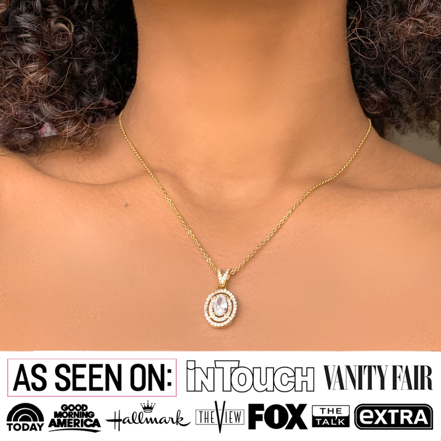 Zelda 18k White Gold Plated Pendant Necklace with Simulated Diamond Crystals