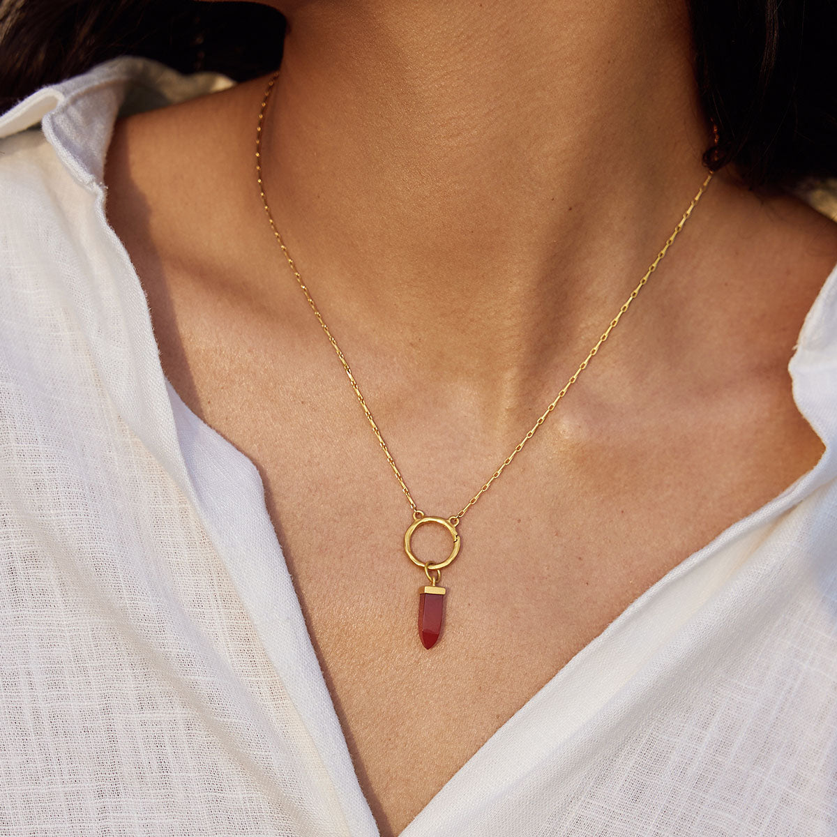 Stay Grounded Red Onyx Dagger Charm