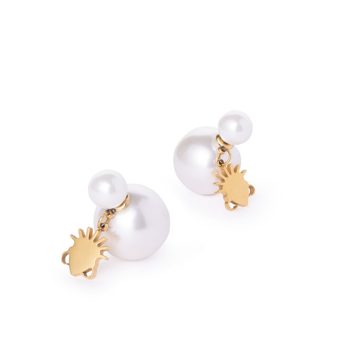 Abẹ̀ní Akúnlẹ́yàn Earrings – Pearl Stud Earrings In Gold