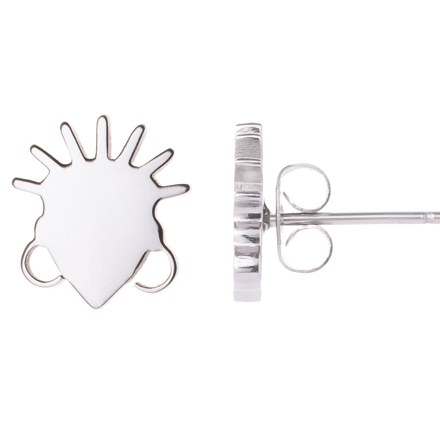 Àjọyọ̀ Adéọlá Studs – Silver-Plated Stainless Steel Mask Outline Earrings