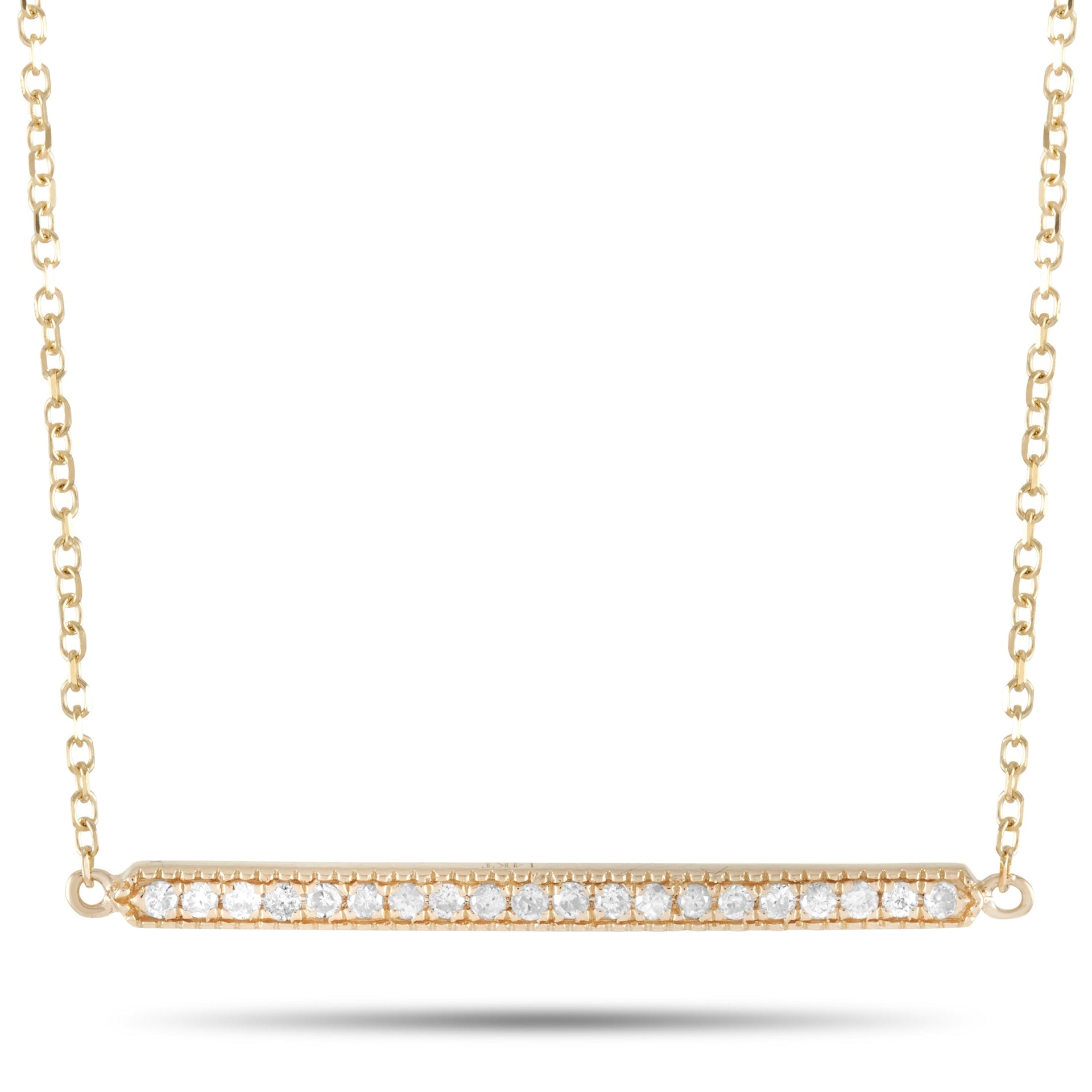 14K Yellow Gold 0.10 ct Diamond Pendant Necklace