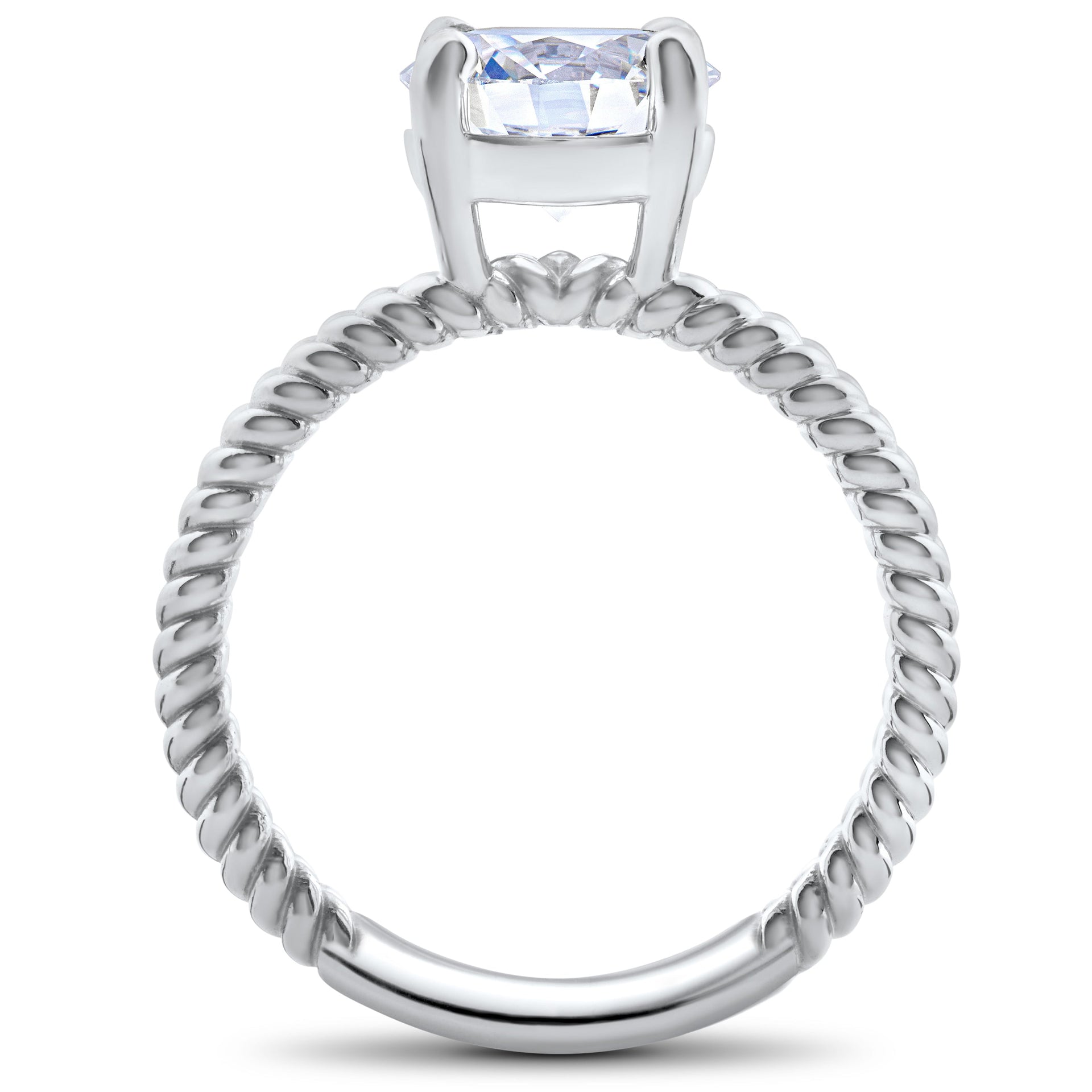 1 1/2 ct Solitaire Diamond Engagement Ring 14K White Gold