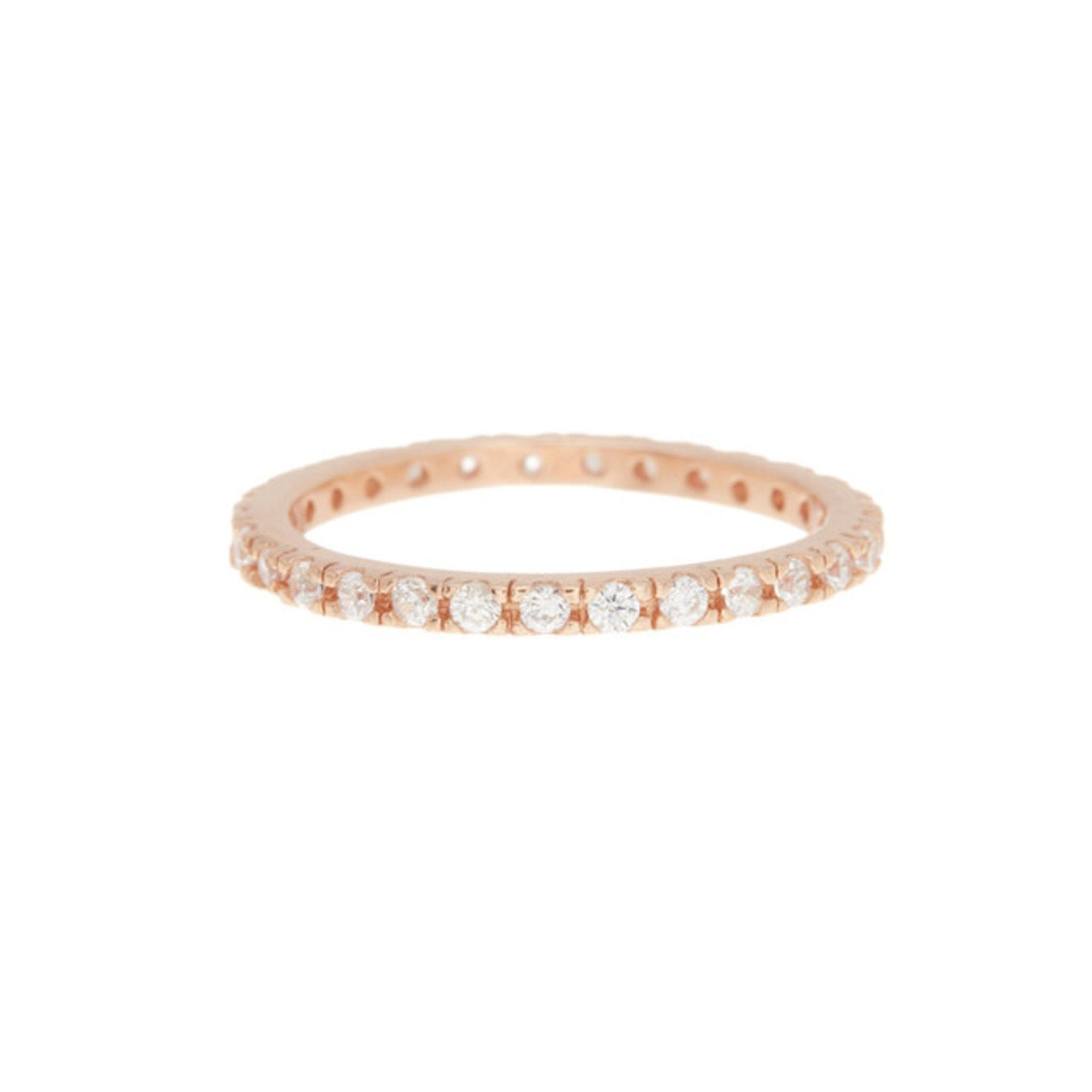 Adornia Crystal Eternity Band Ring rose gold