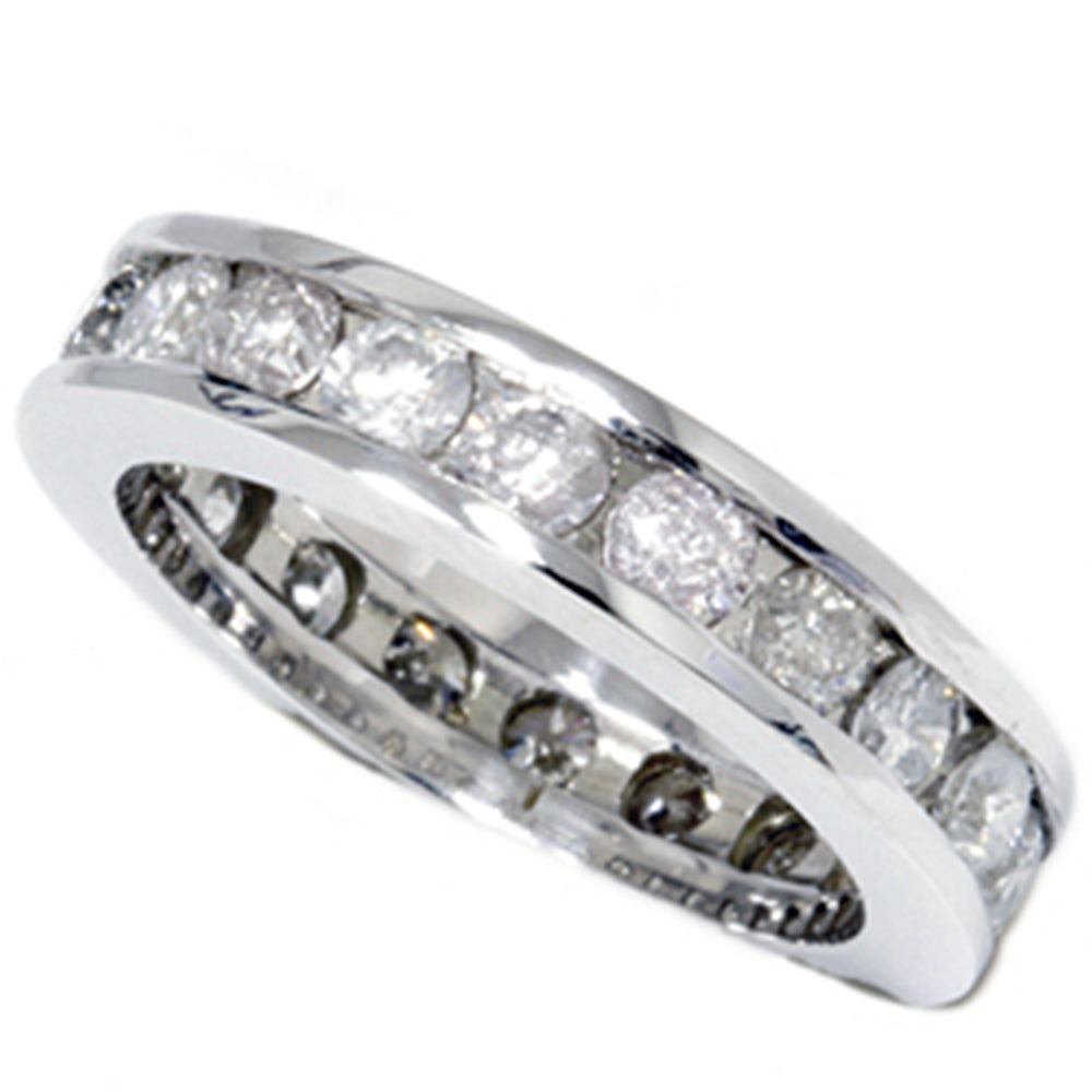 2 CT Channel Set Diamond Eternity Ring 14K White Gold