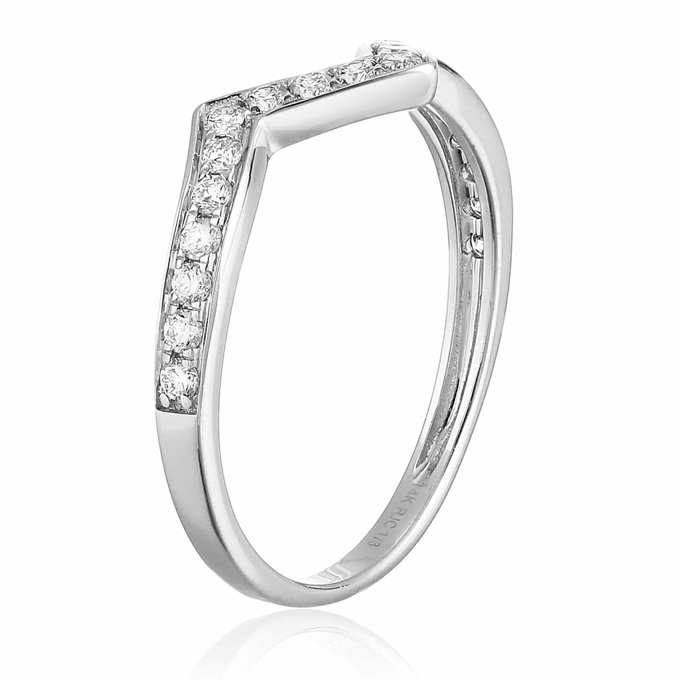 1/3 cttw Diamond Wedding Band for Women, Heartbeat Wave Style Wedding Band in 14K White Gold