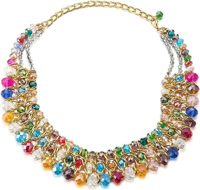 18K Gold Multi Gemstone Necklace