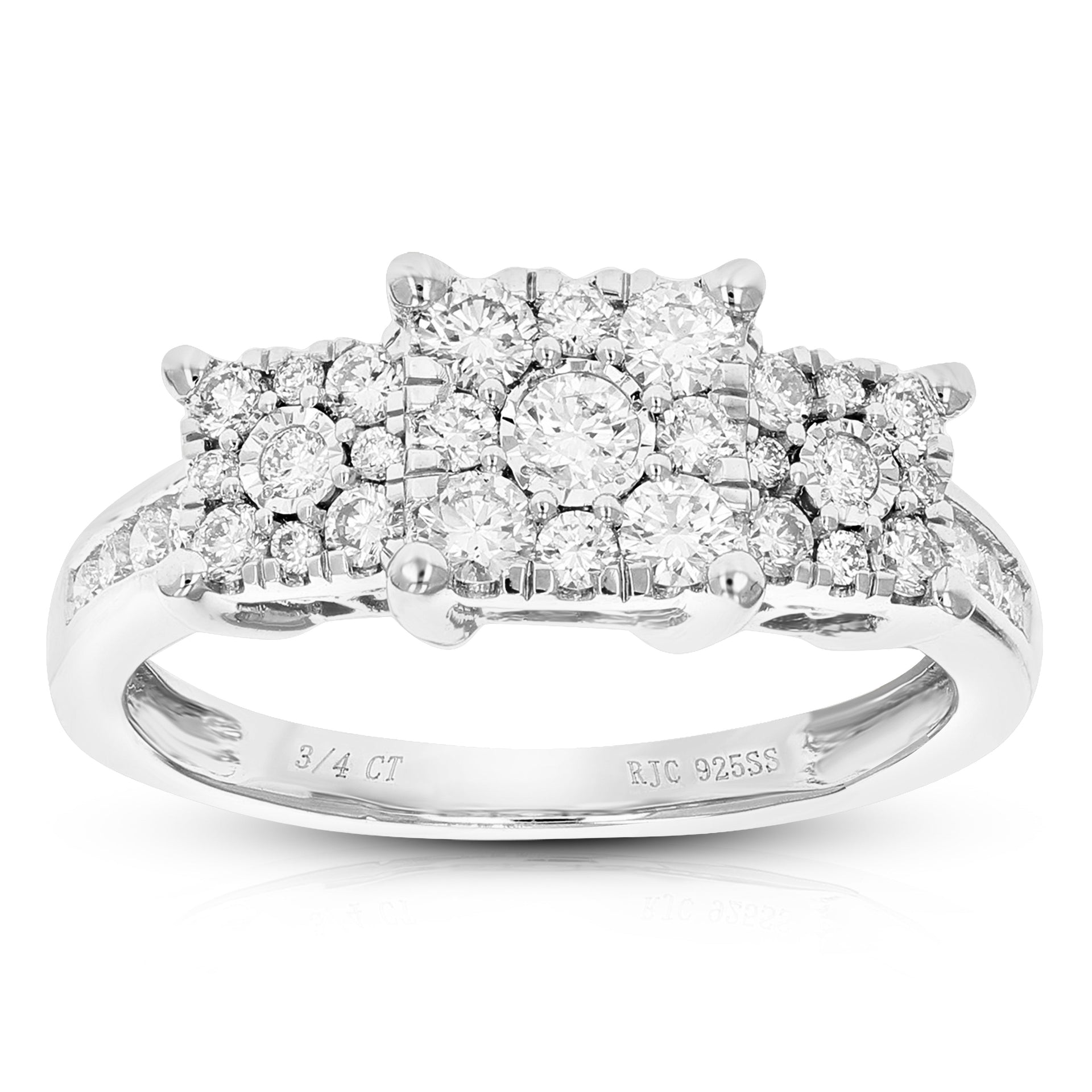 3/4 Cttw Lab Created Diamond Engagement Ring In Sterling Silver Prong