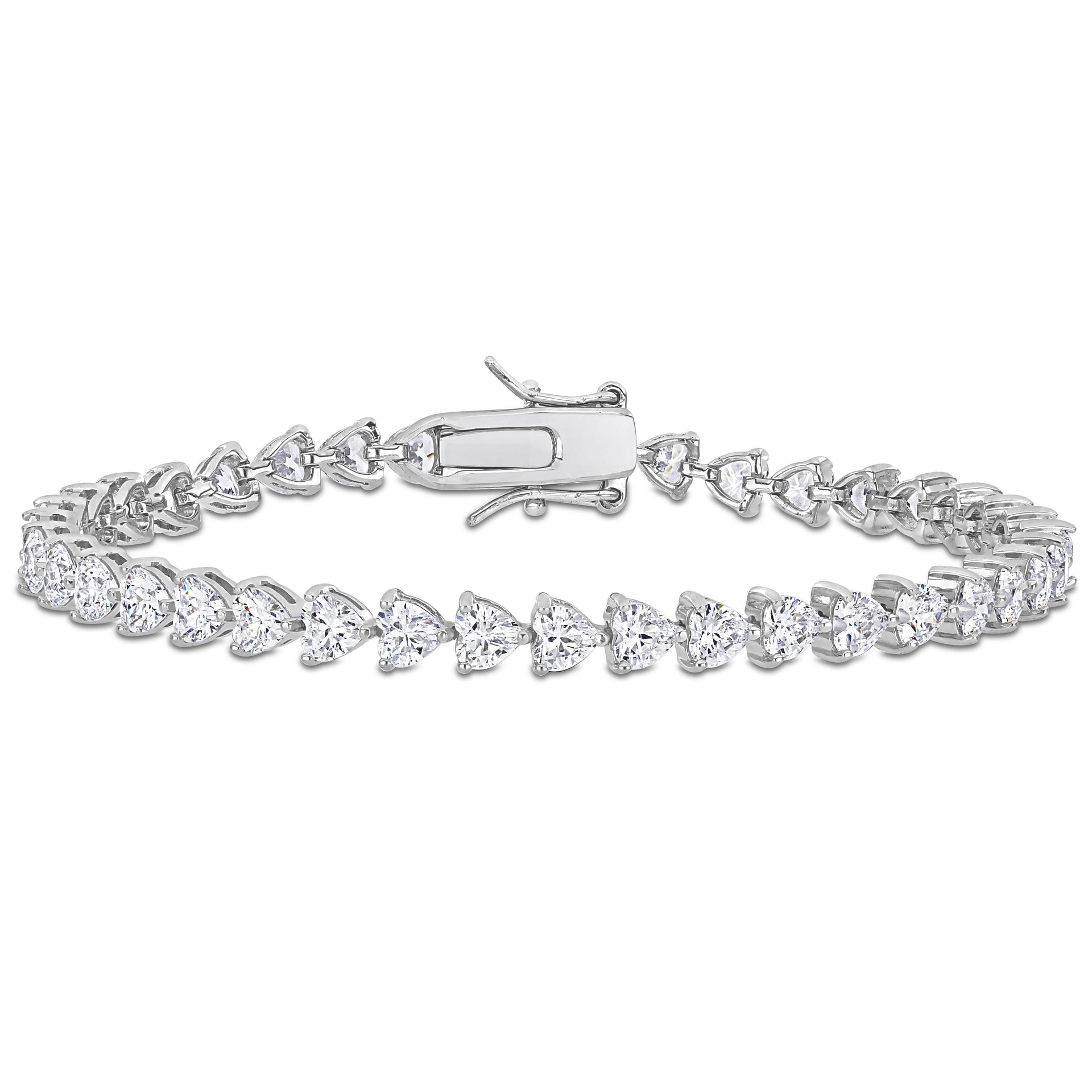 10 CT TGW Created White Sapphire Tennis Bracelet in Sterling Silver