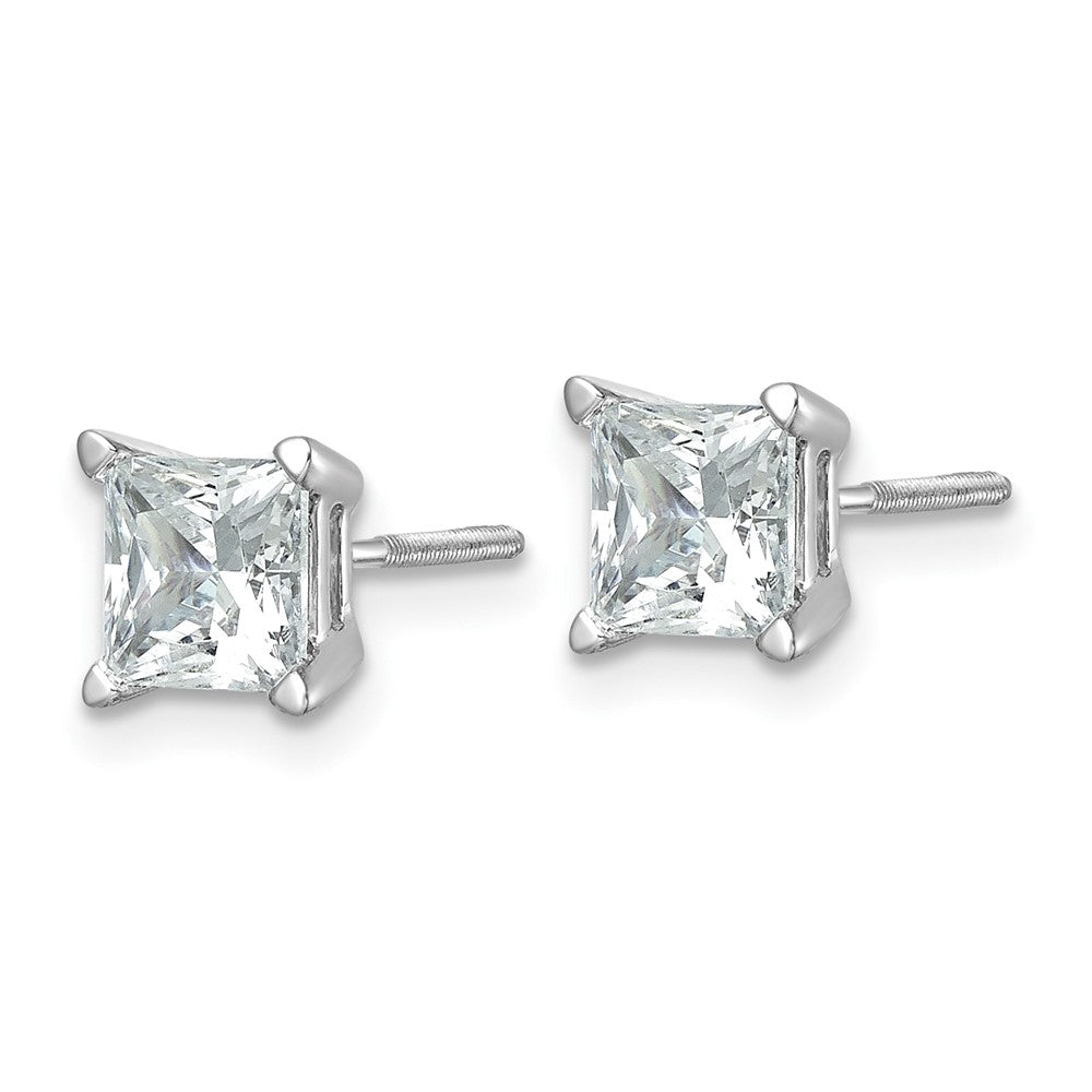 14k Gold 2 CT Princess Lab Grown Diamond Stud Earrings VS Clarity D-E Color
