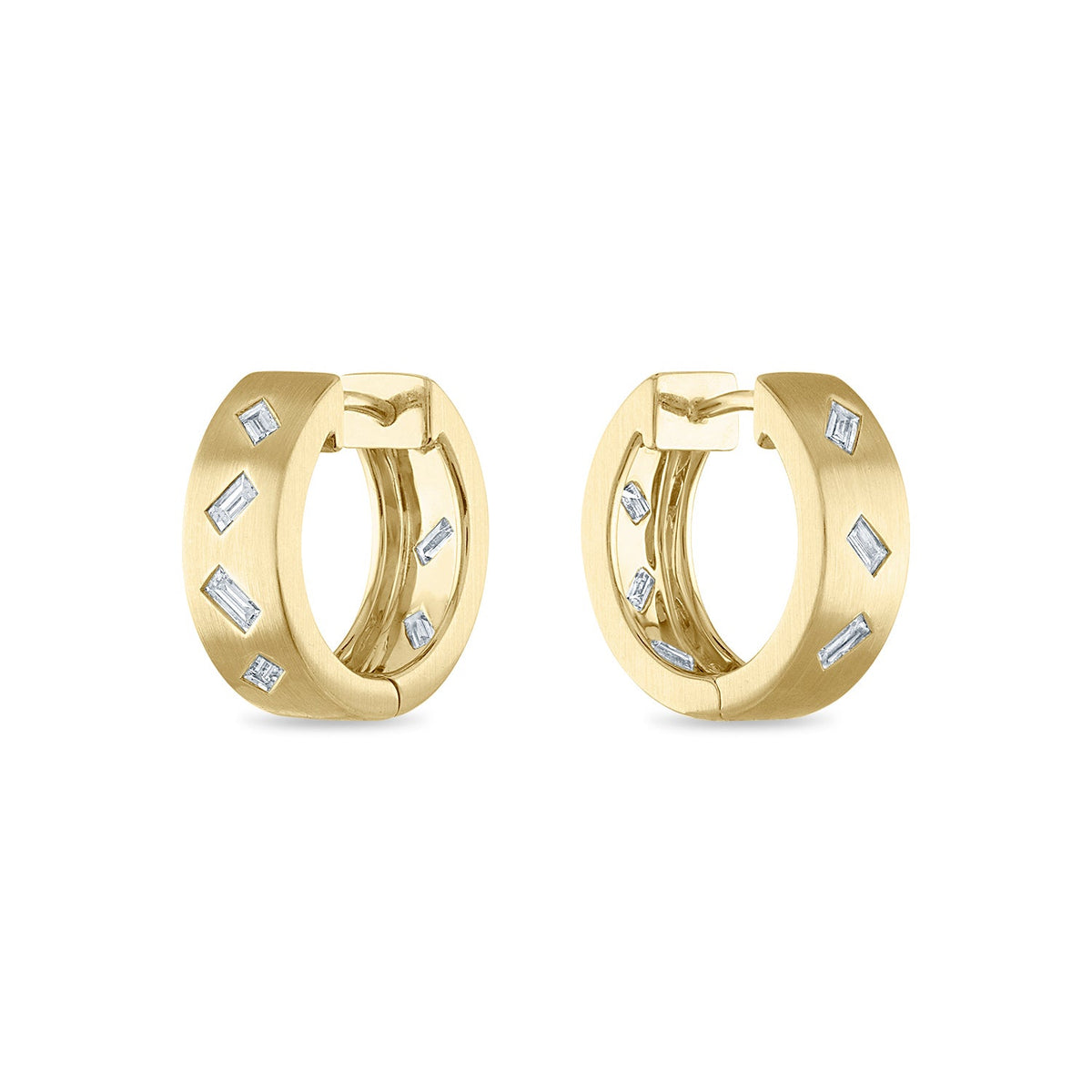 Essentials Small Scattered Diamond Hoop Earrings