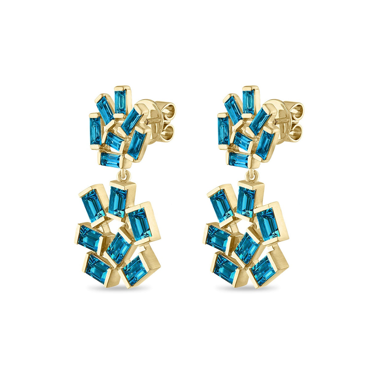 Double Jubilation Earrings: London Blue Topaz