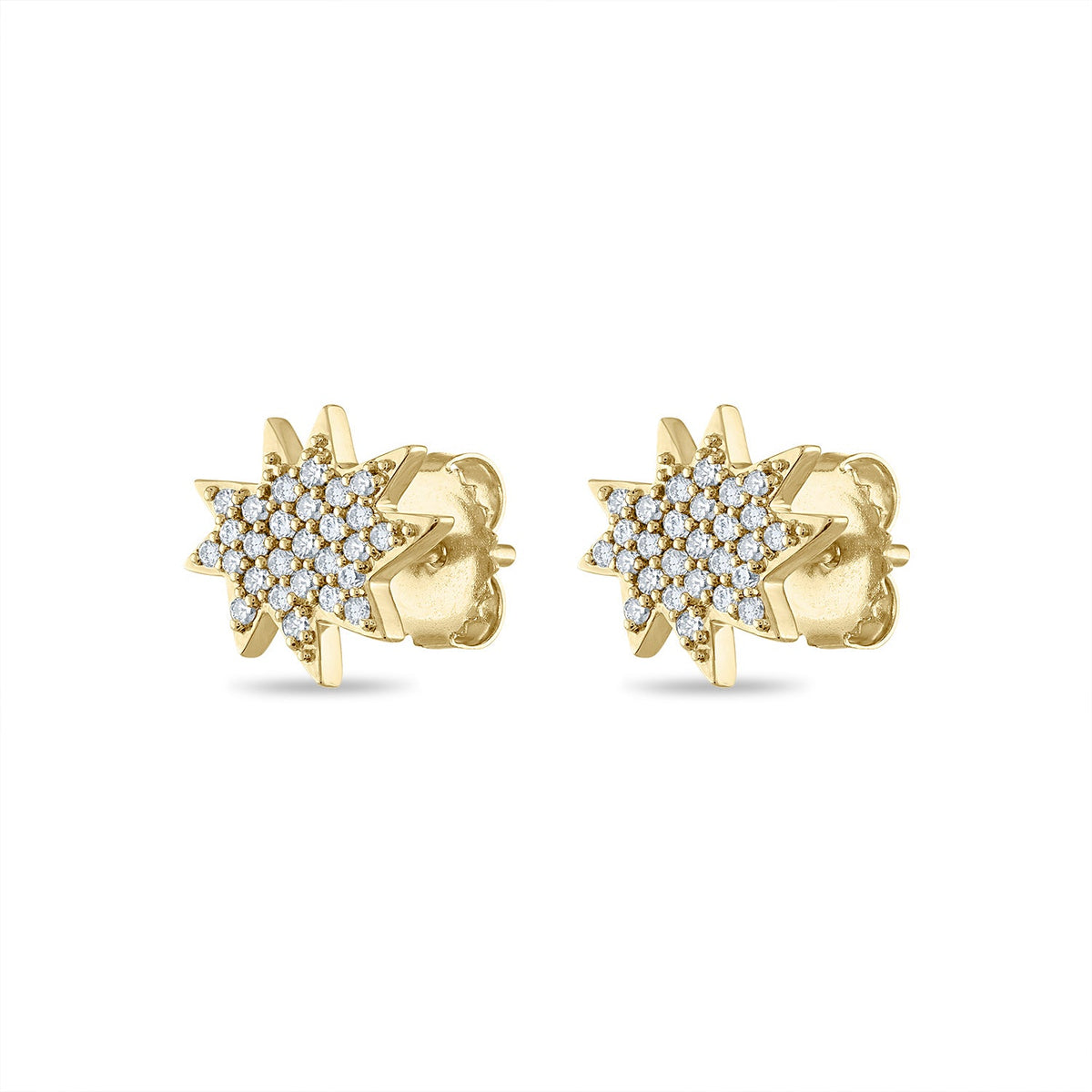 Gold Mini KAPOW! Stud Earrings with Pavé Diamonds