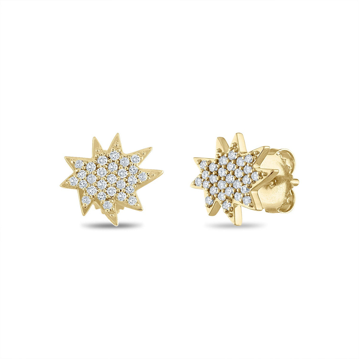 Gold Mini KAPOW! Stud Earrings with Pavé Diamonds