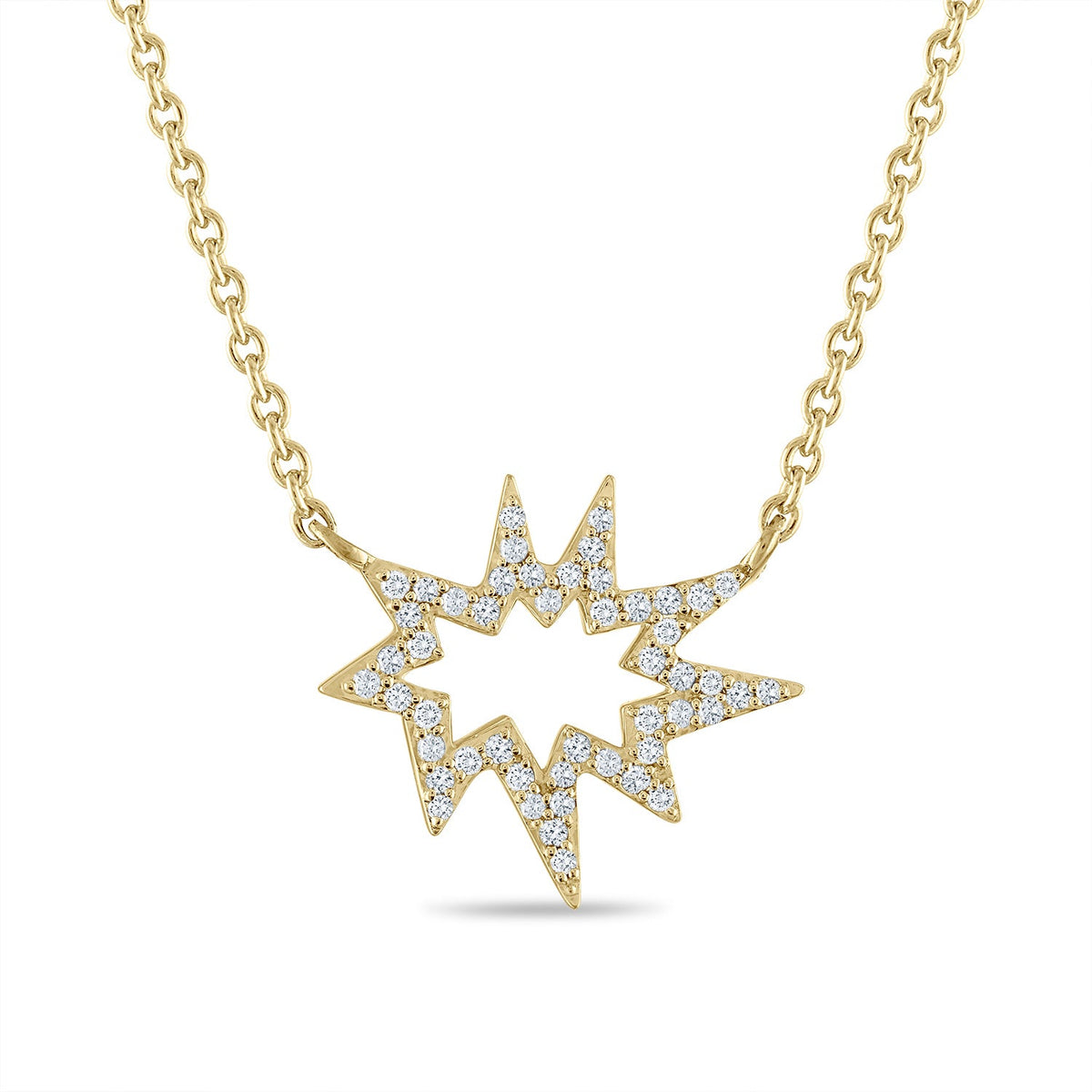 Gold Midi Nova KAPOW! Necklace: Pavé Diamonds
