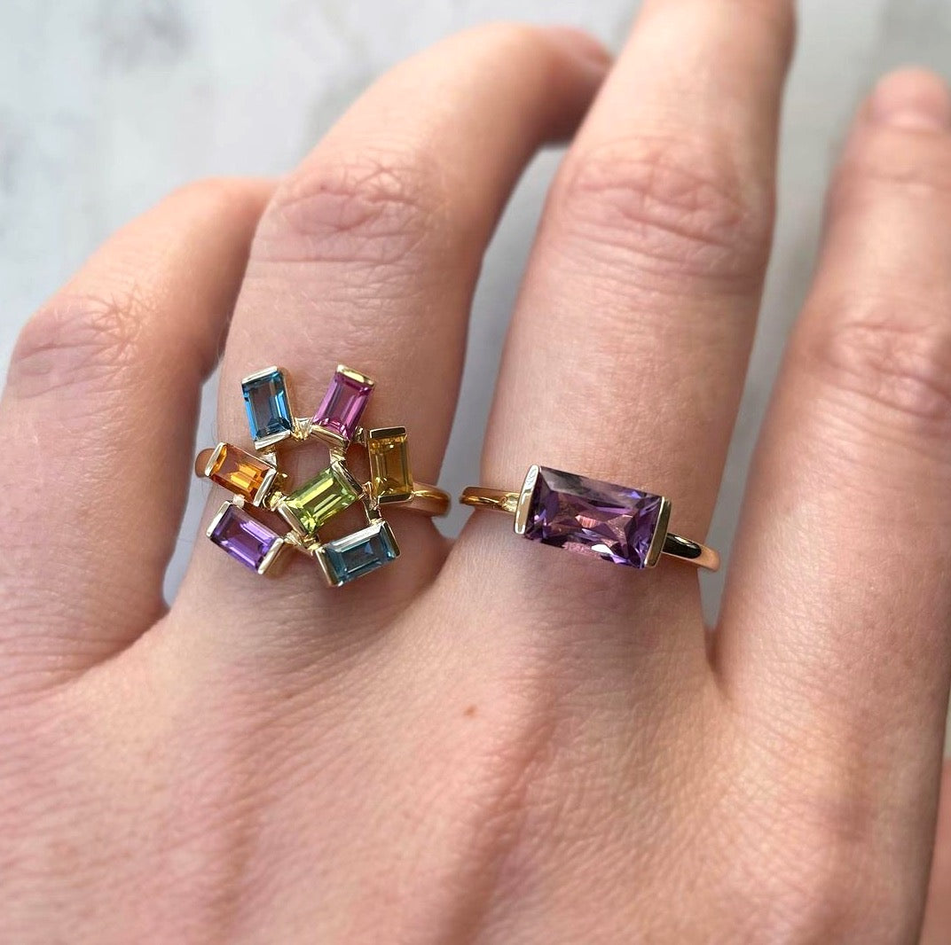 Jubilation Cocktail Ring with Rainbow Gemstones