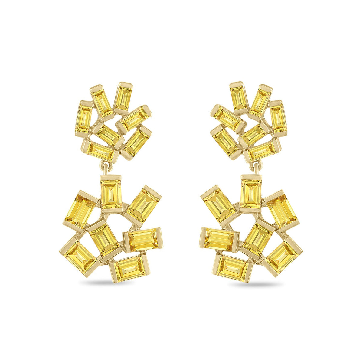 Double Jubilation Earrings: Citrine