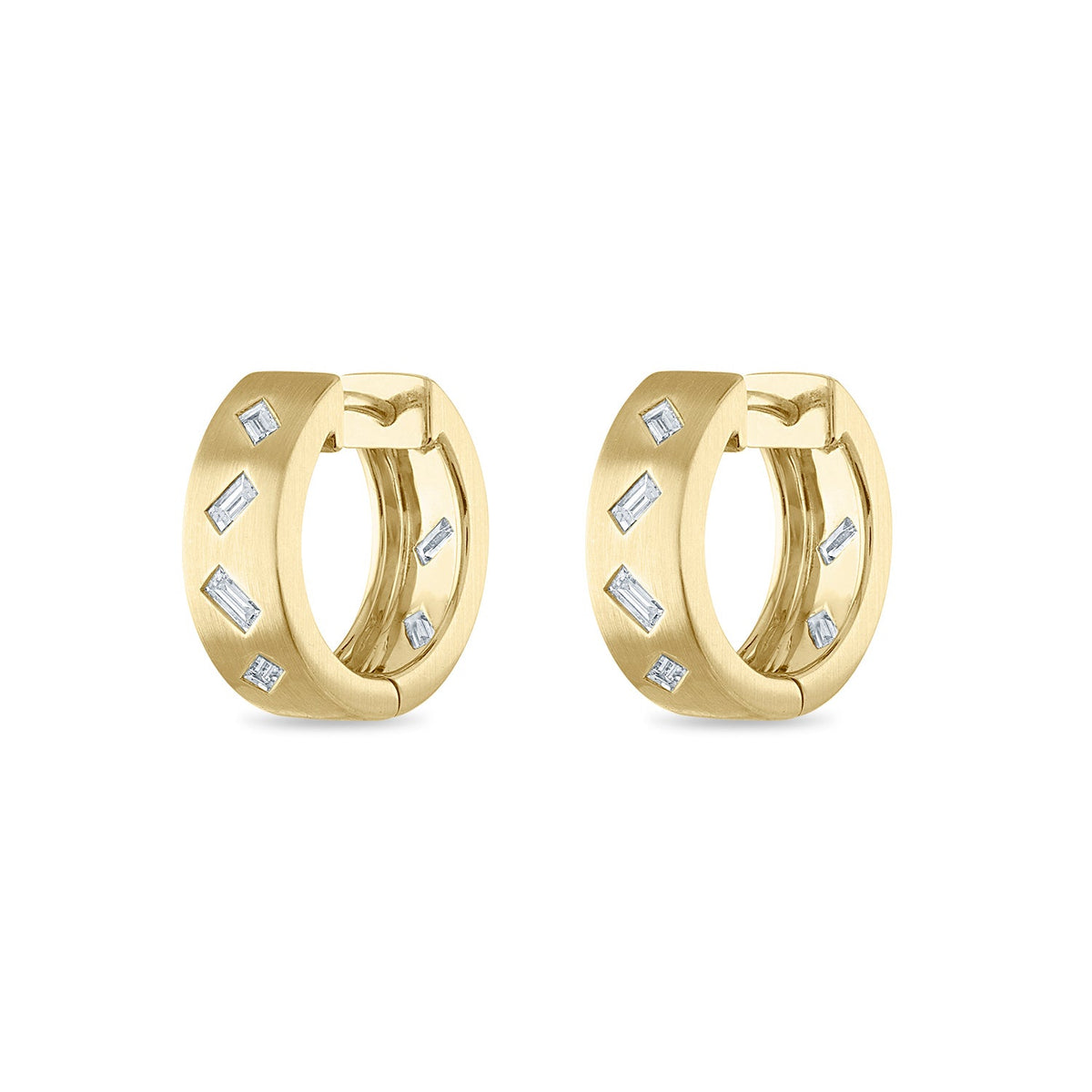 Essentials Small Scattered Diamond Hoop Earrings