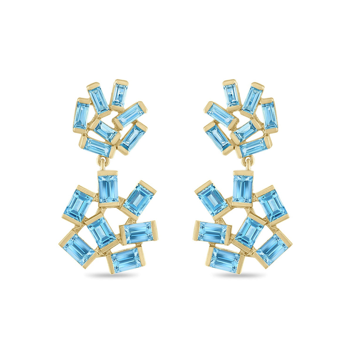 Double Jubilation Earrings: Blue Topaz