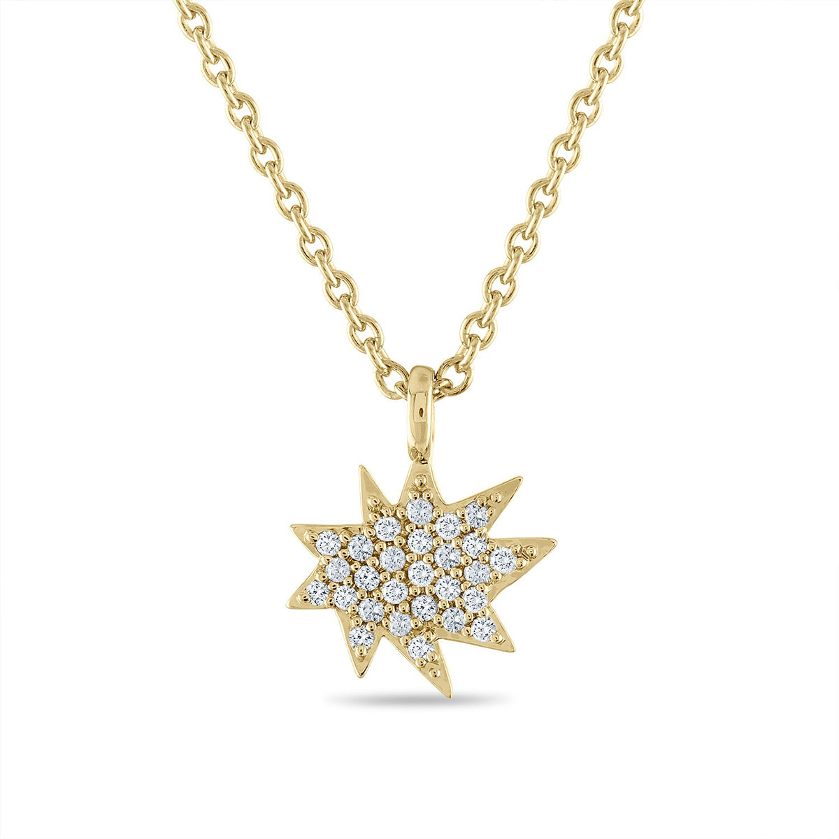 Gold Mini KAPOW! Necklace with Pavé Diamonds