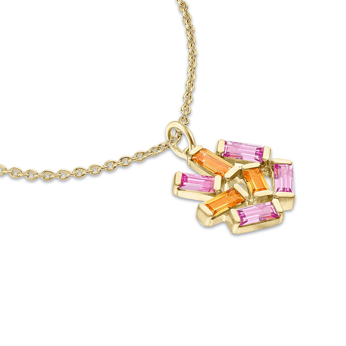 Medium Jubilation Necklace: Pink and Orange Sapphires