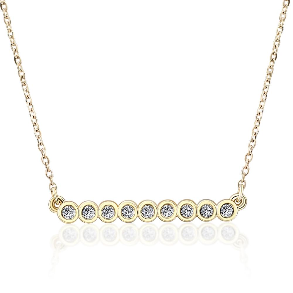 1/2 CT Bar Pendant Diamond Necklace in 14K Yellow Gold