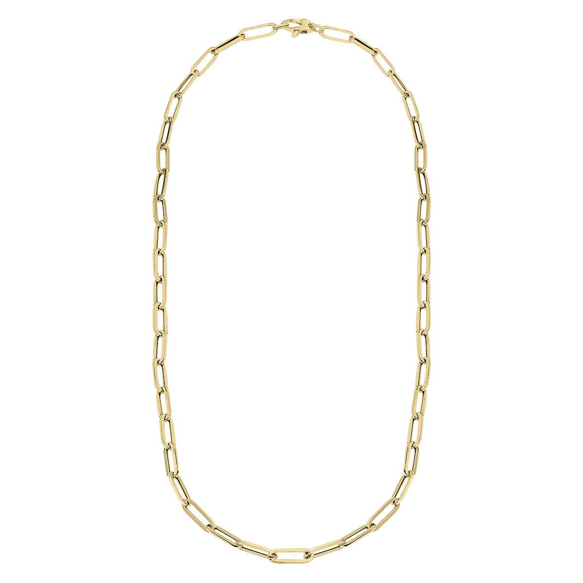14K Yellow Gold 4.2Mm Lite Paperclip Necklace With Lobster Clasp - 20 Inch