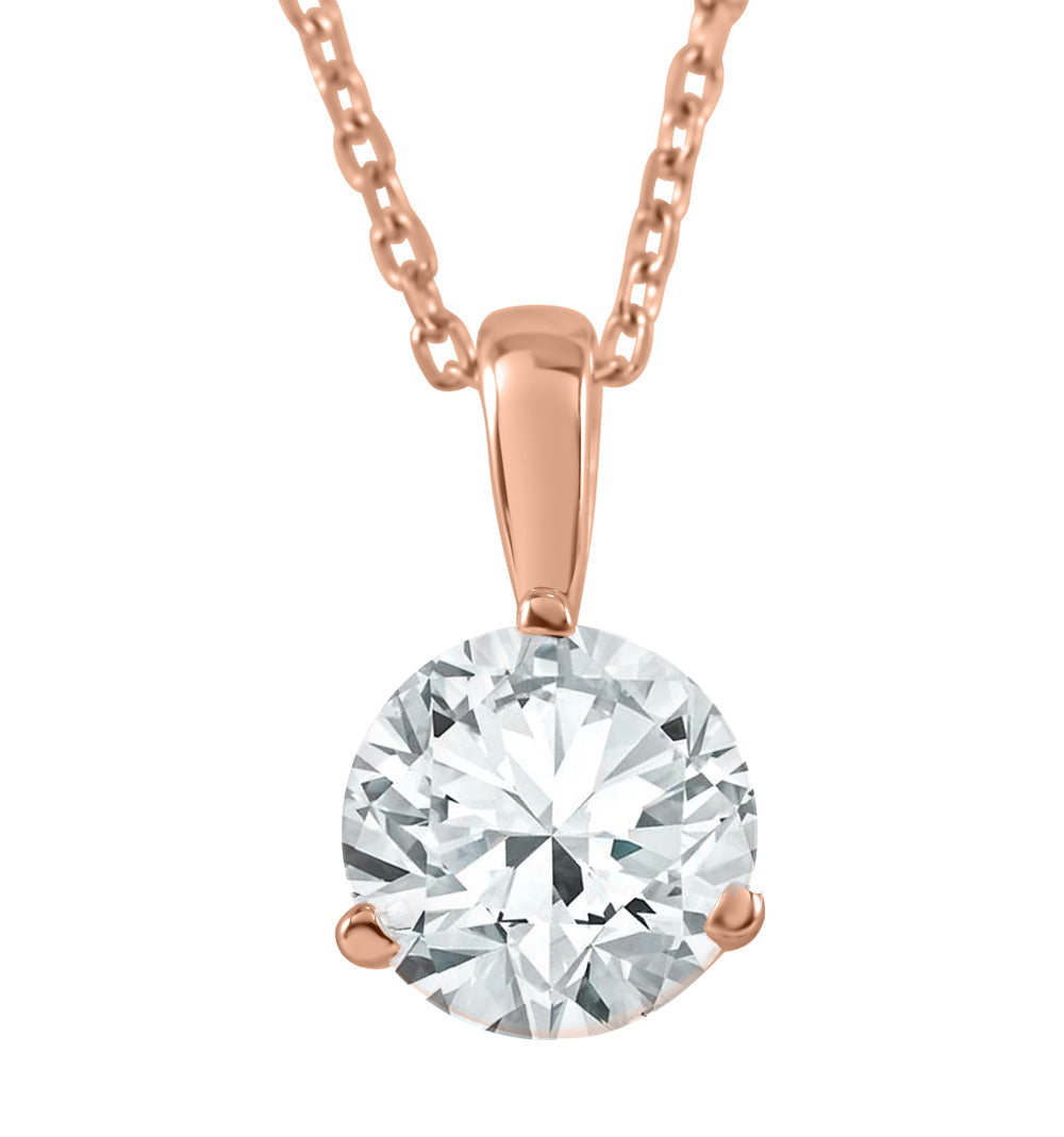 1 ct Solitaire Lab Grown Diamond Pendant available in 14K and Platinum