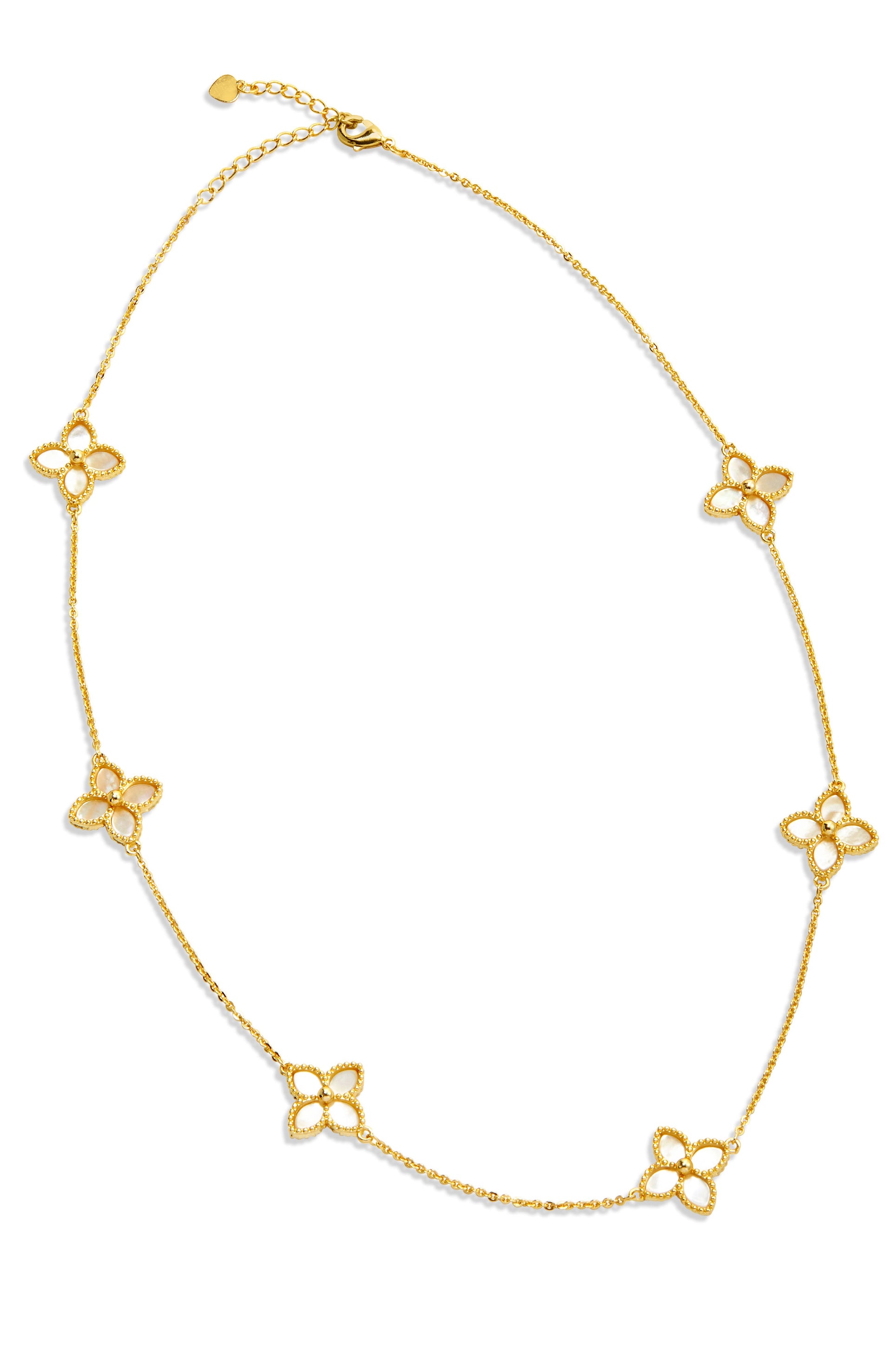 18K Gold Vermeil Mop Flower Choker