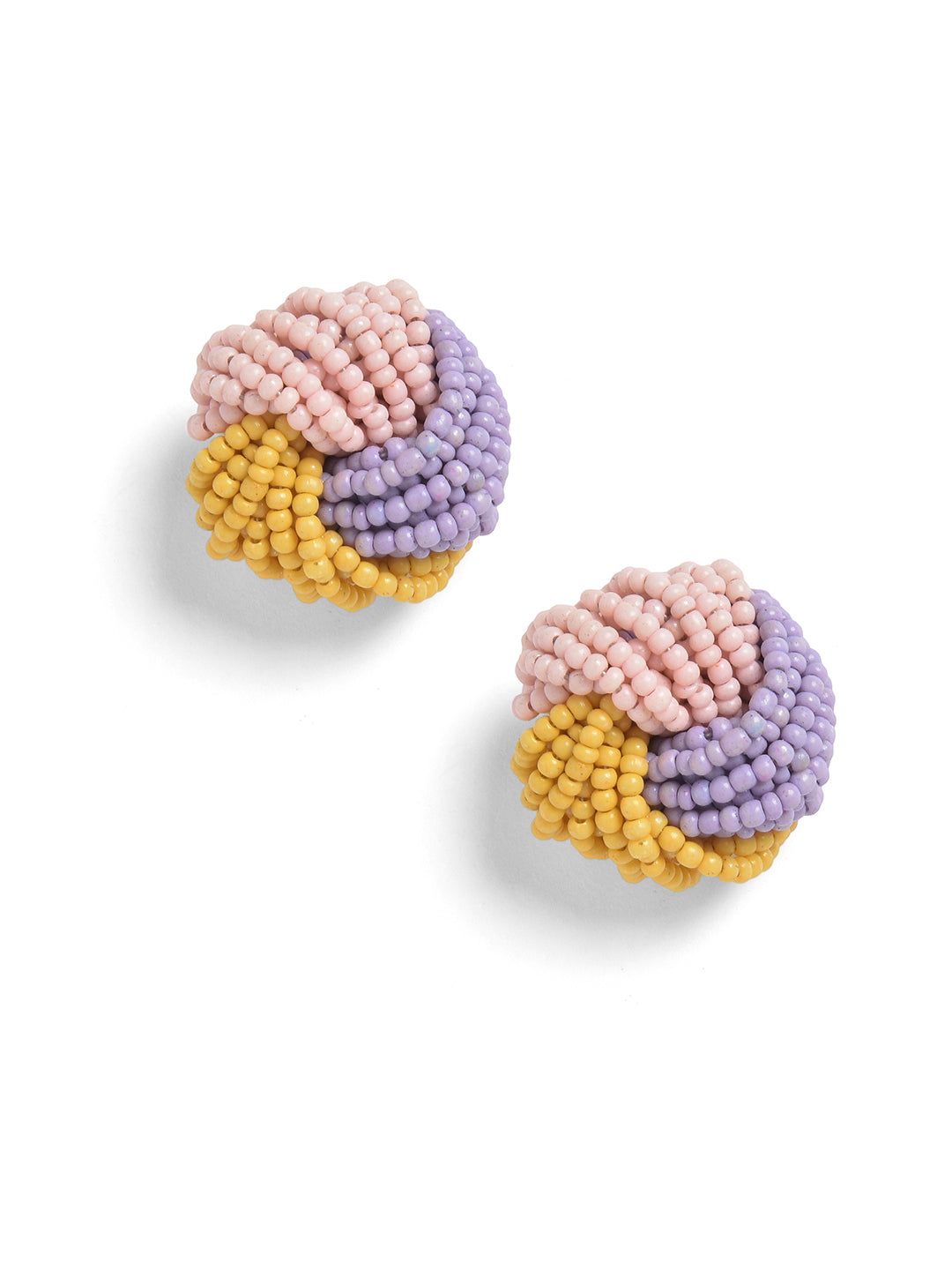 Rose Gold-plated Stone Studded Designer Circular Studs Earrings