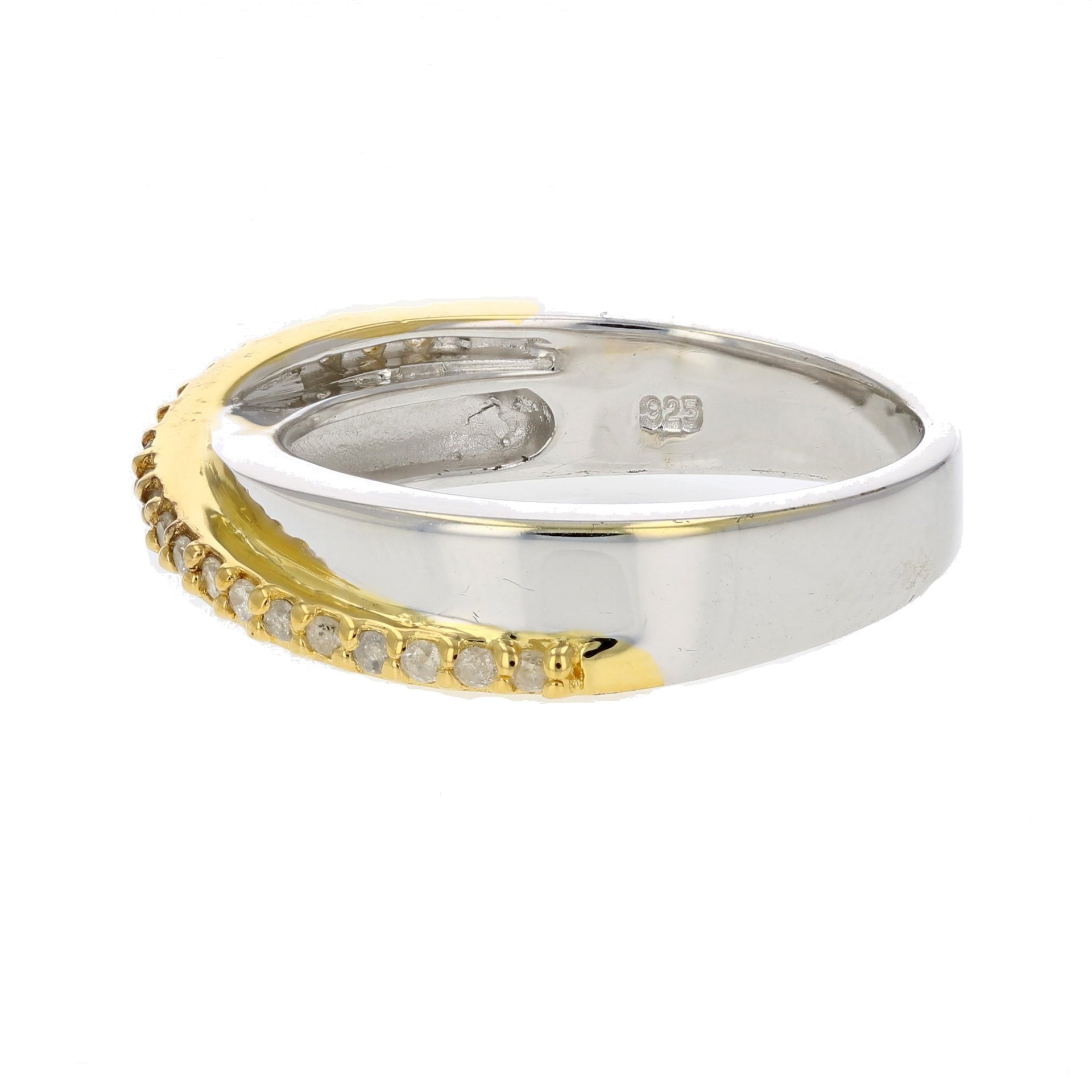 1/10 CT Diamond Wedding Band Sterling Silver